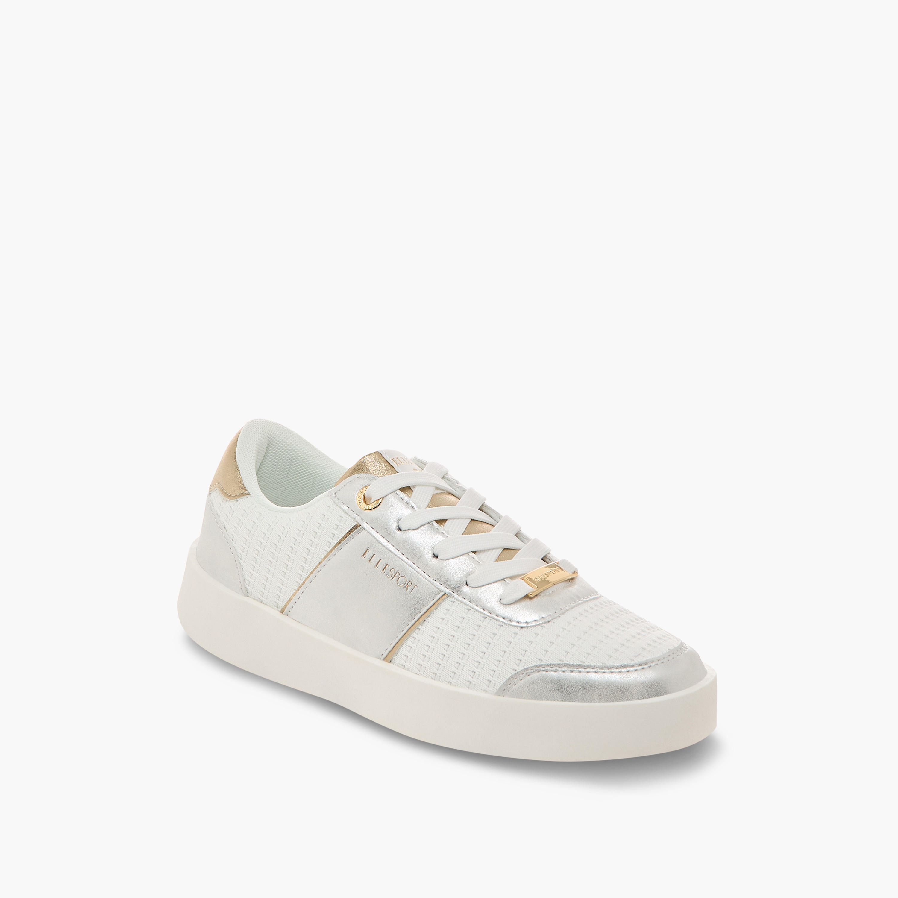 Elle Women's Textured Sneakers with Lace-Up Closure-women-shoes-sneakers-image-2