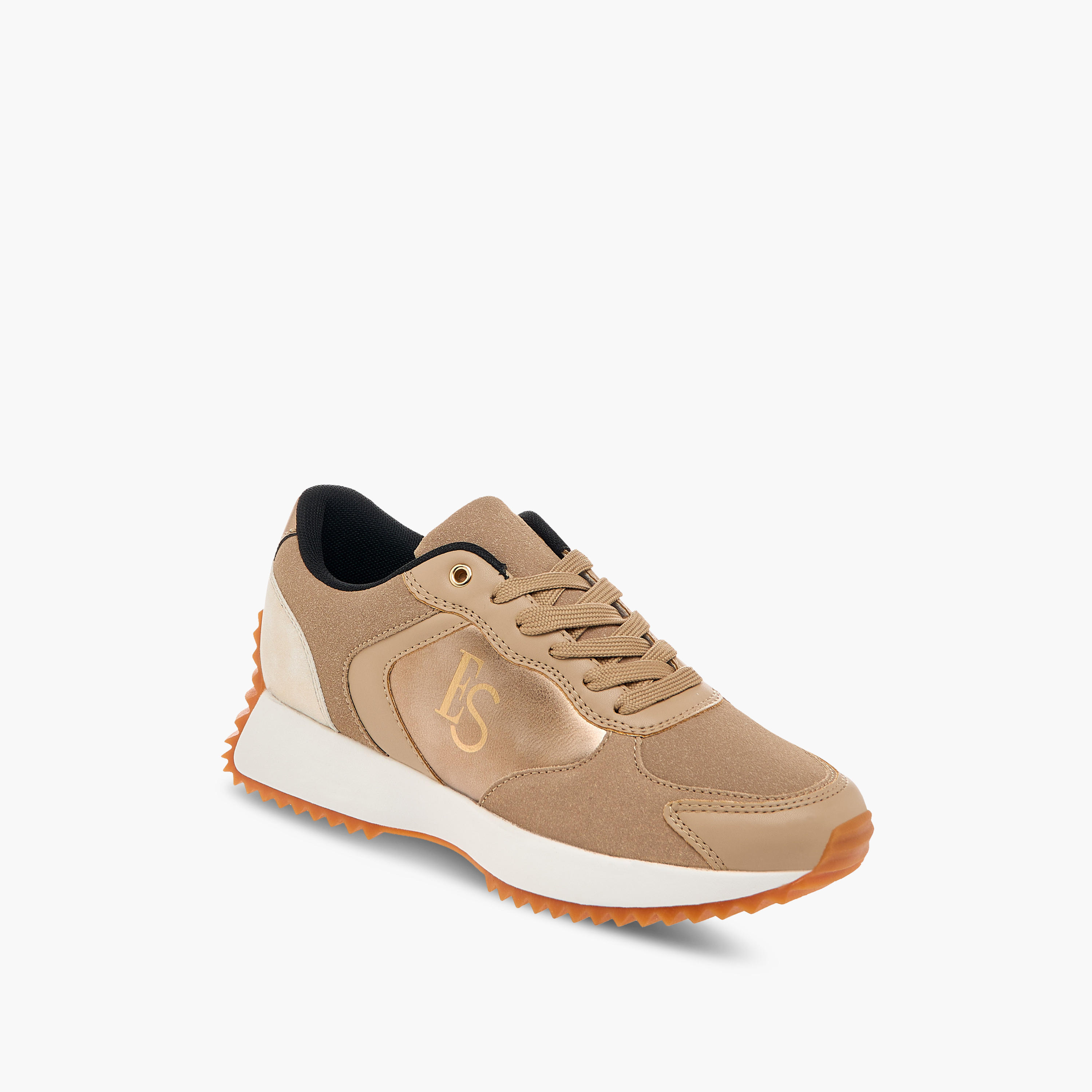 Elle Women's Panelled Sneakers with Lace-Up Closure-women-shoes-sneakers-image-2