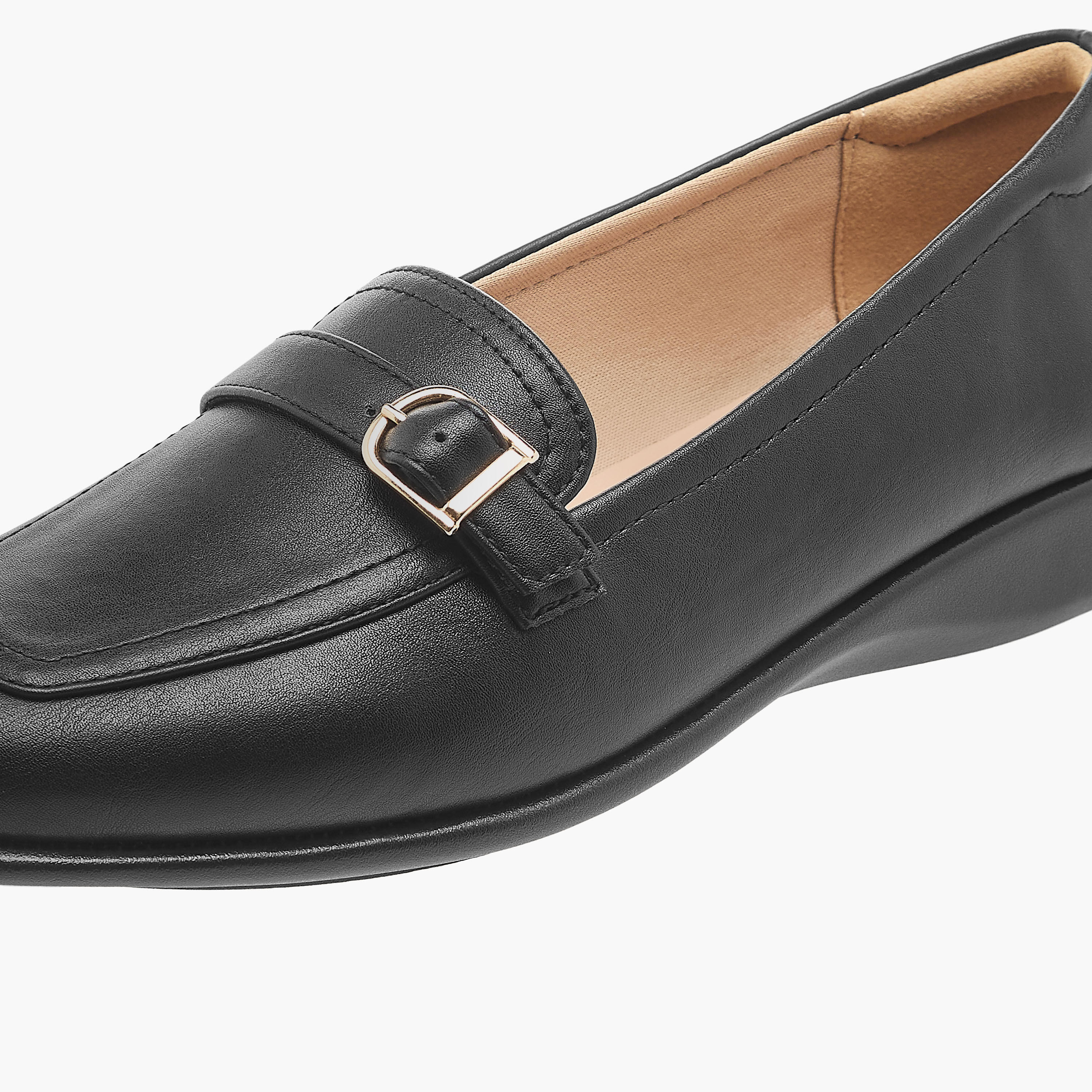 Paprika Solid Slip-On Comfort Loafers with Metal Accent-women-shoes-flats-loafers-image-4