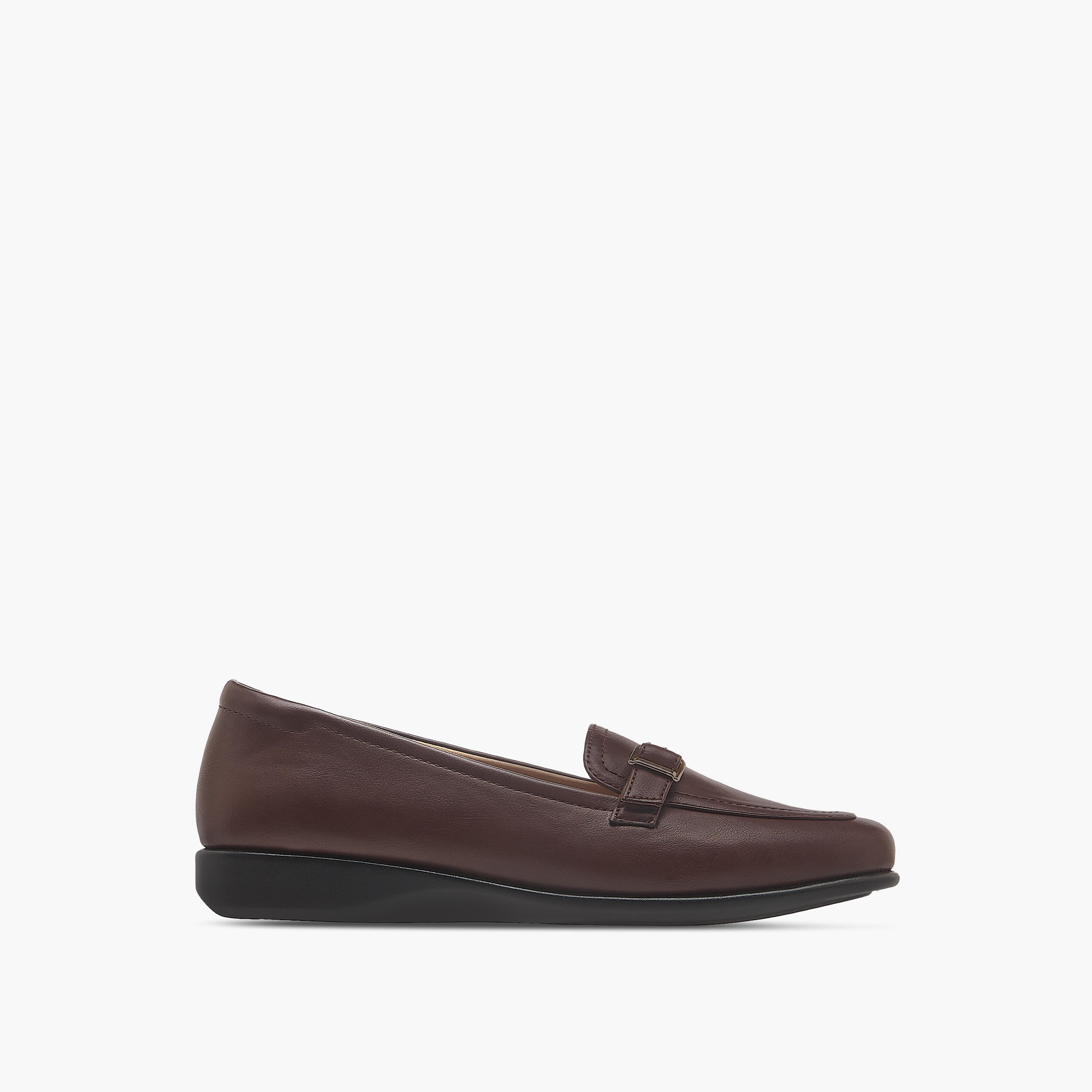 Paprika Solid Slip-On Comfort Loafers with Metal Accent-women-shoes-flats-loafers-image-3