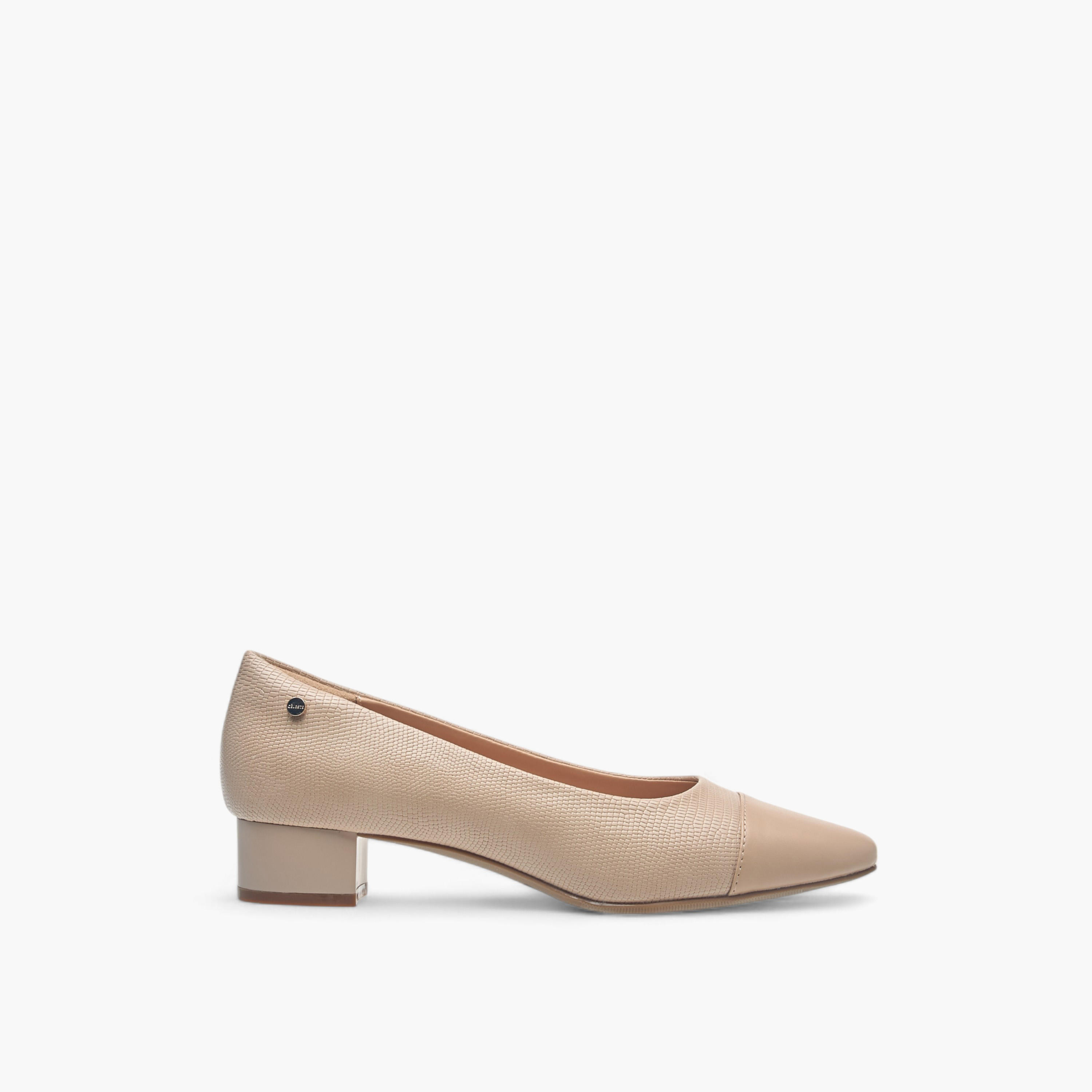 Celeste Women's Textured Slip-On Ballerina Shoes with Block Heels-women-shoes-heels-image-3