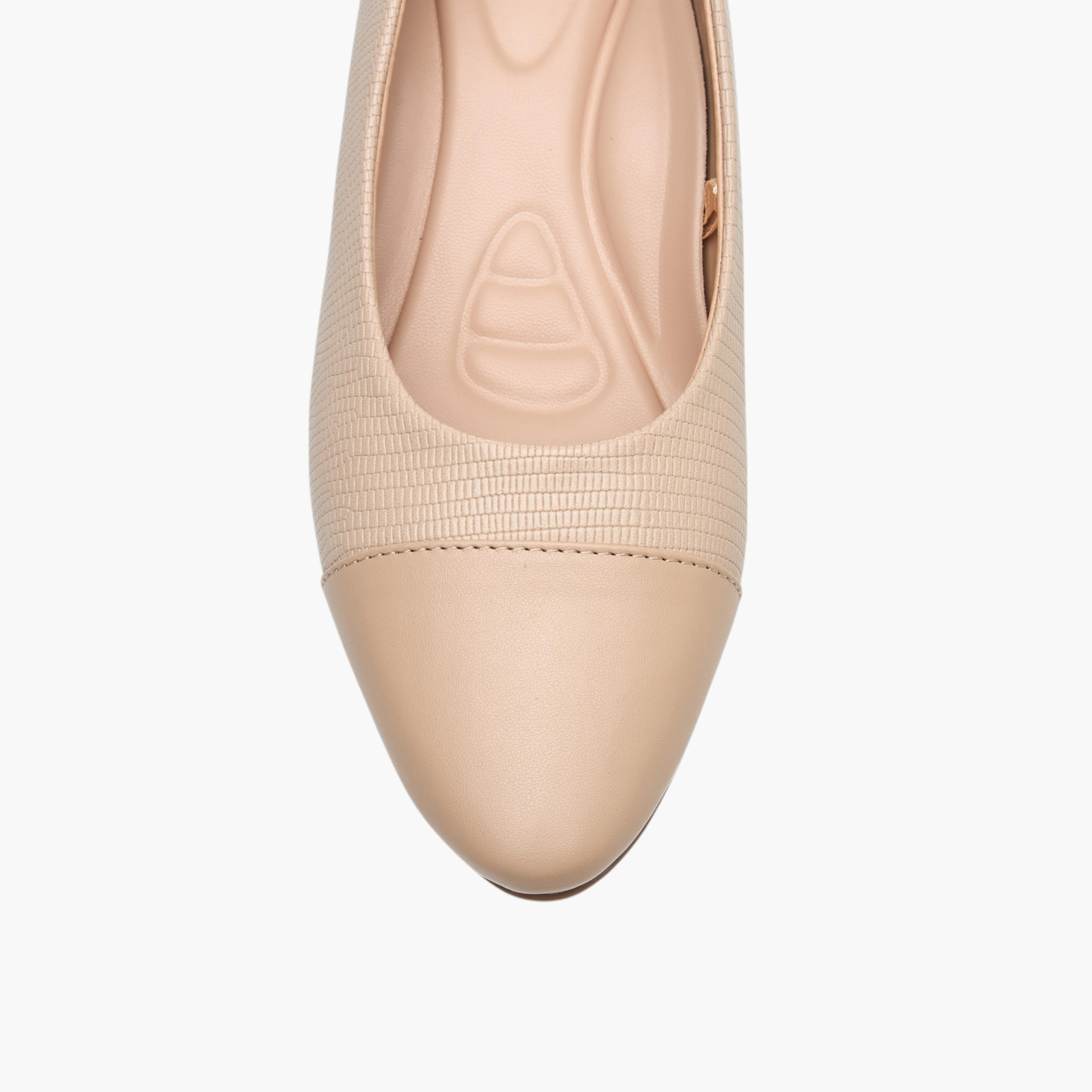 Celeste Women's Textured Slip-On Ballerina Shoes with Block Heels-women-shoes-heels-image-4