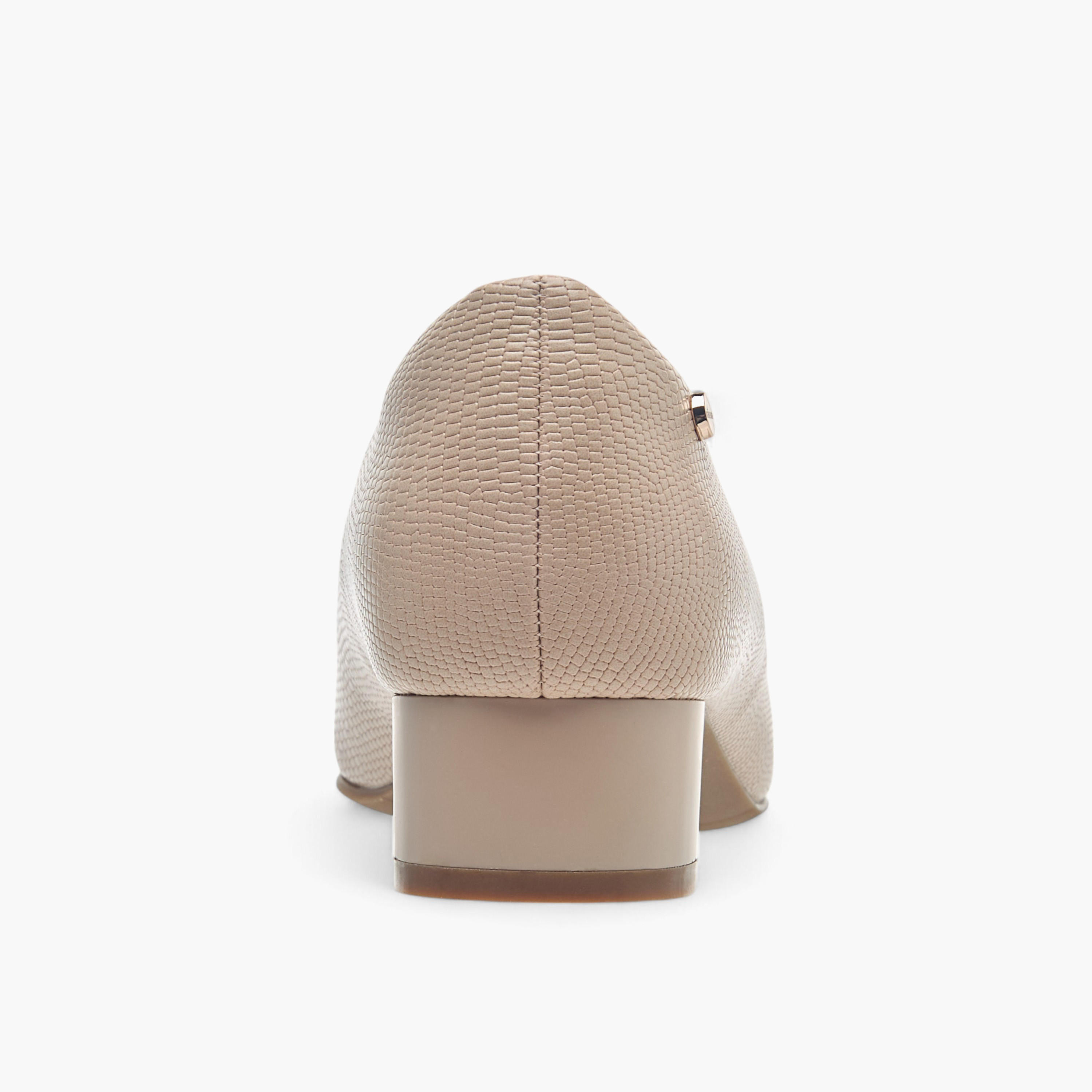 Celeste Women's Textured Slip-On Ballerina Shoes with Block Heels-women-shoes-heels-image-5