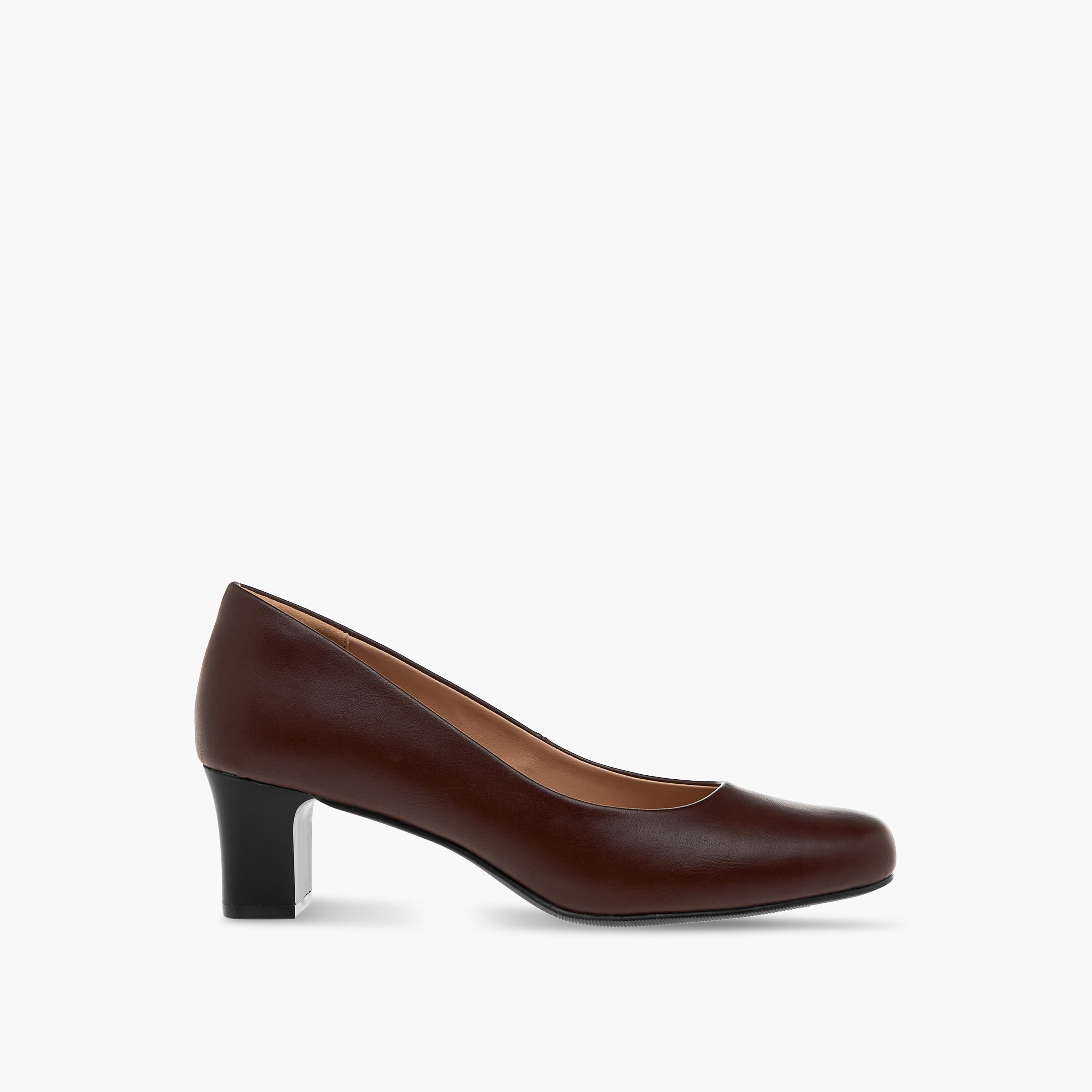 Paprika Solid Slip-On Comfort Pumps with Block Heels-women-shoes-sandals-heeled-image-3