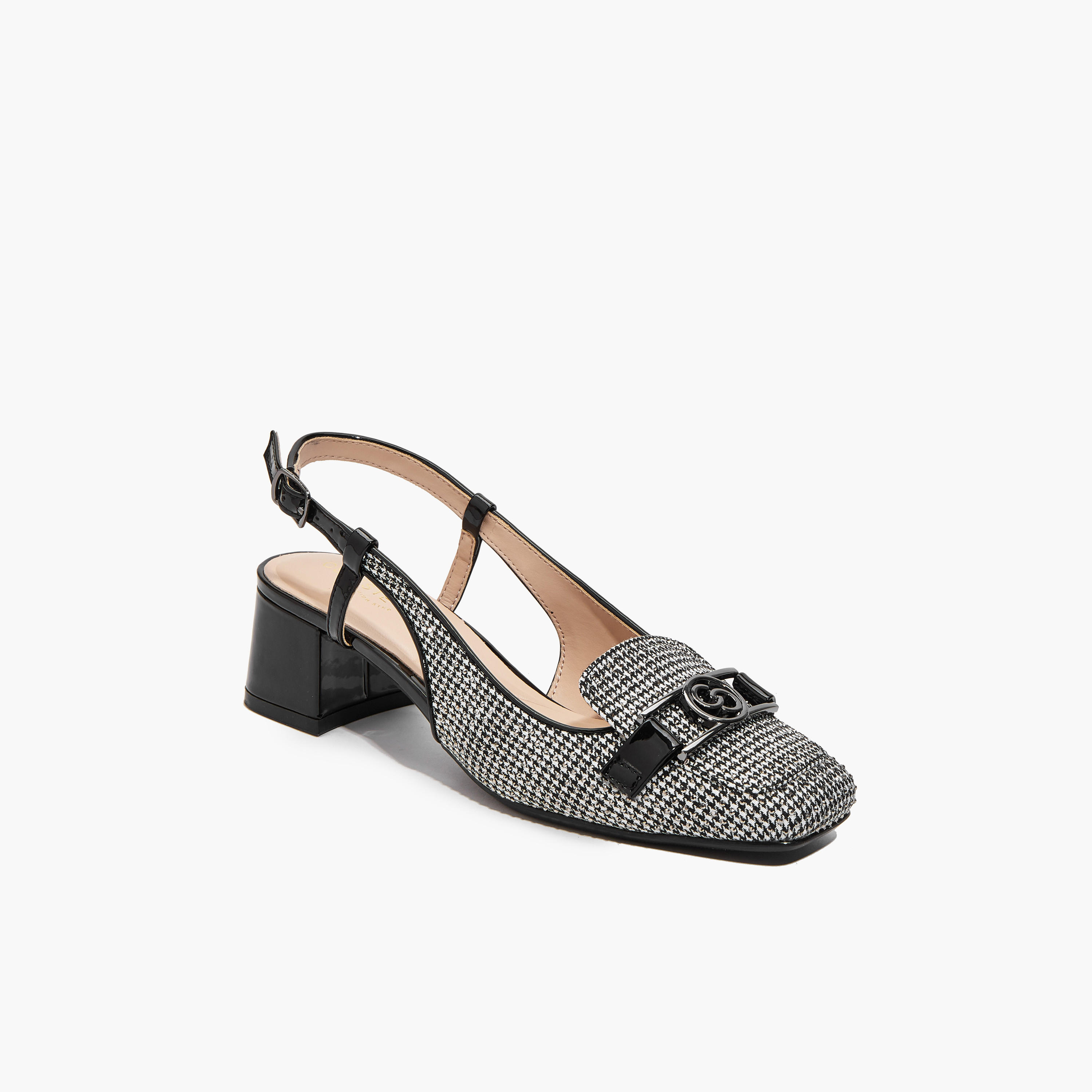 Celeste Women Checked Block Heel Sandals-women-shoes-heels-image-3