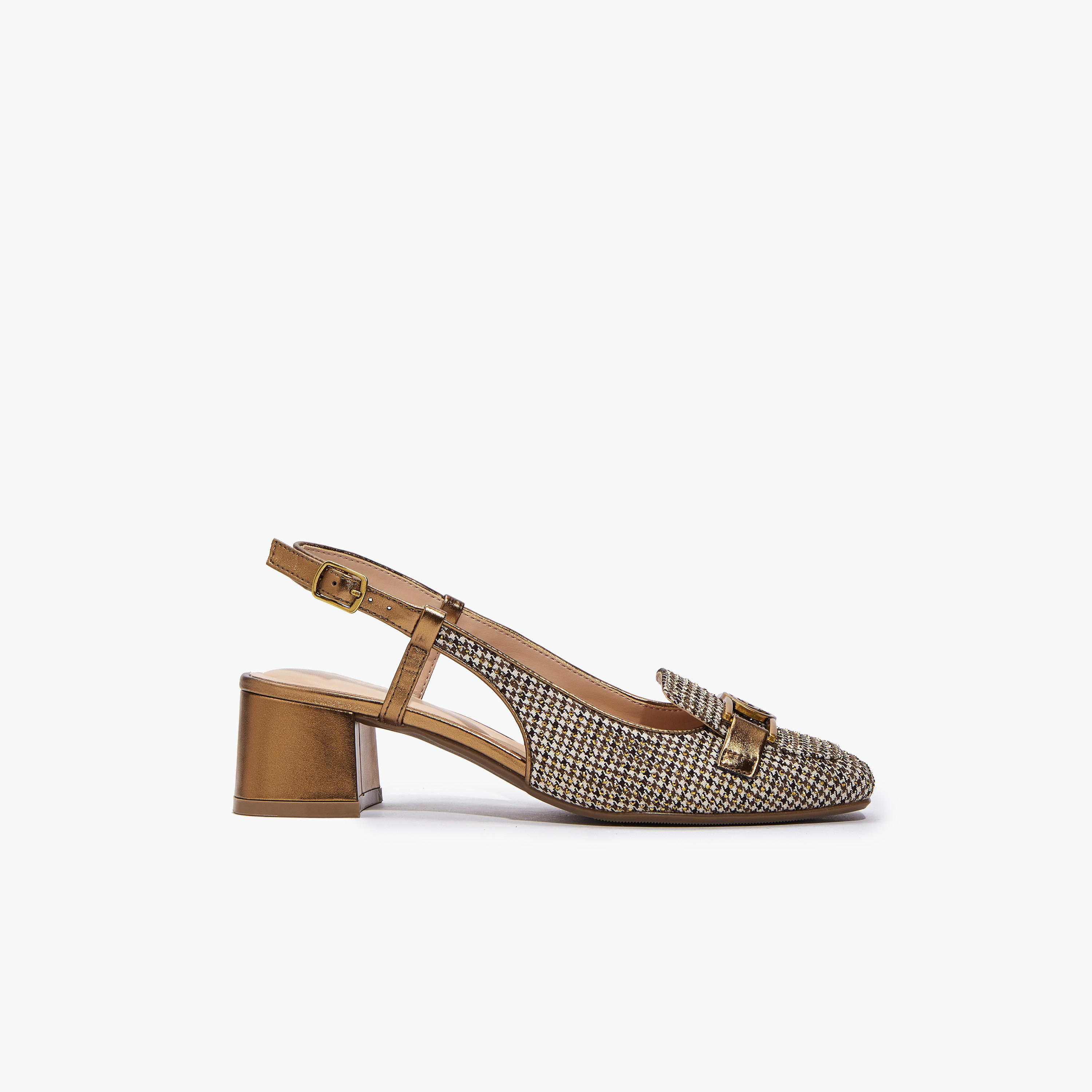 Celeste Women Checked Block Heel Sandals-women-shoes-heels-image-2