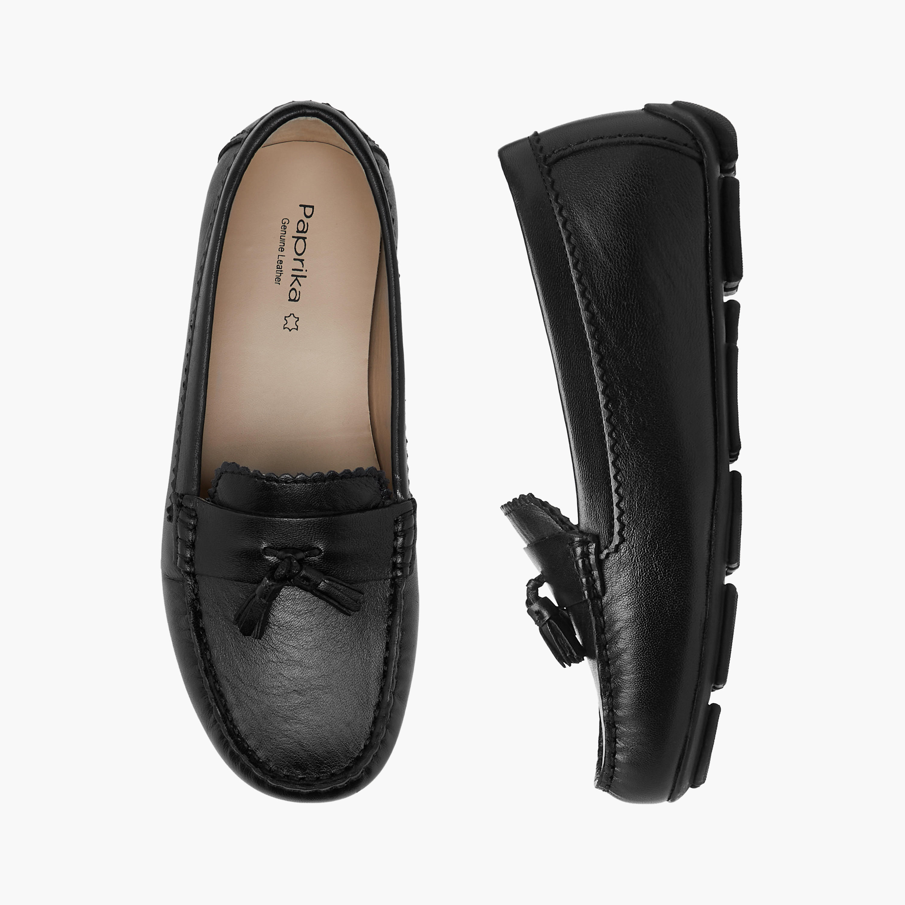 Paprika Tassel Detail Slip-On Comfort Loafers-women-shoes-flats-loafers-image-1
