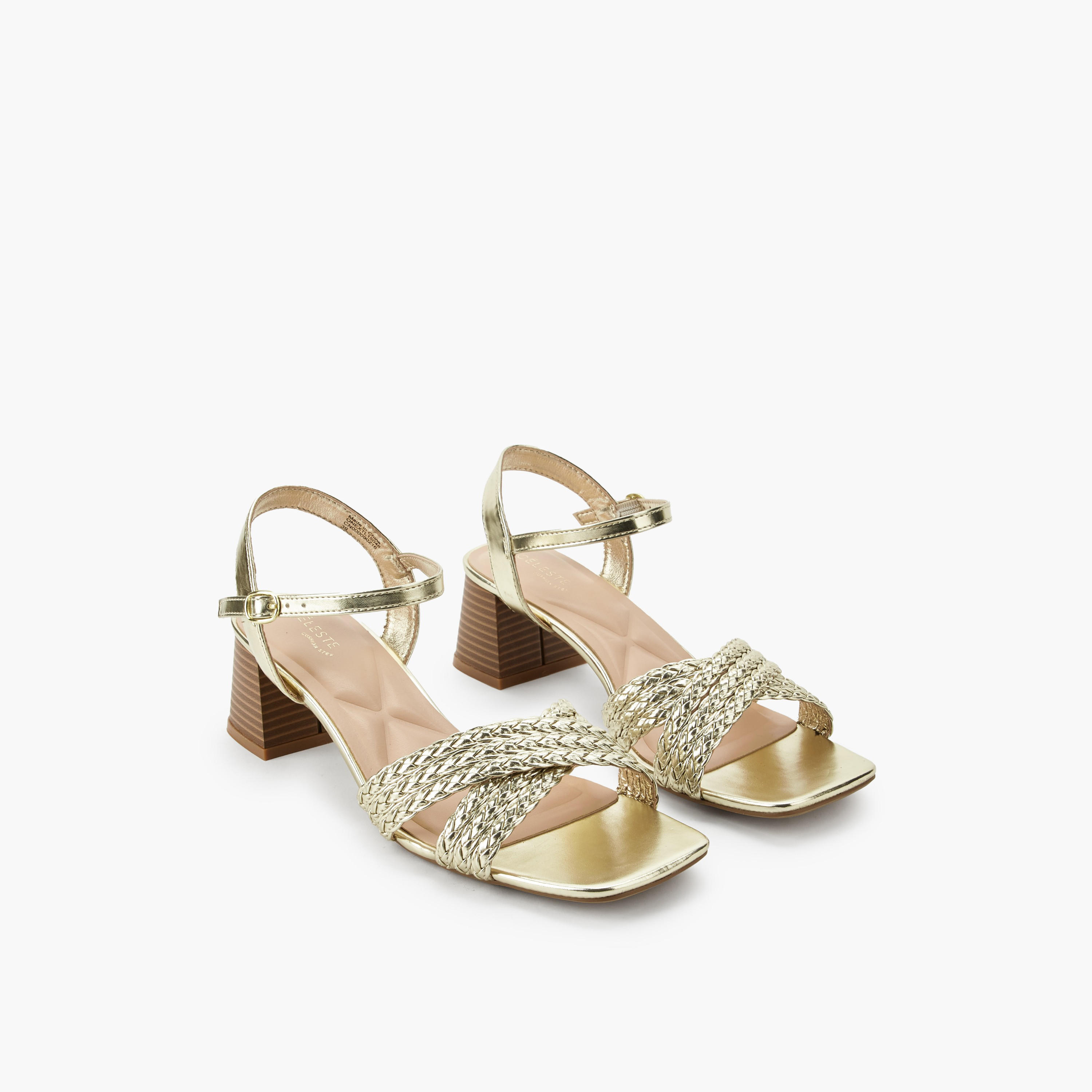 Celeste Women Braided Cross Strap Block Heel Sandals-women-shoes-sandals-heeled-image-1