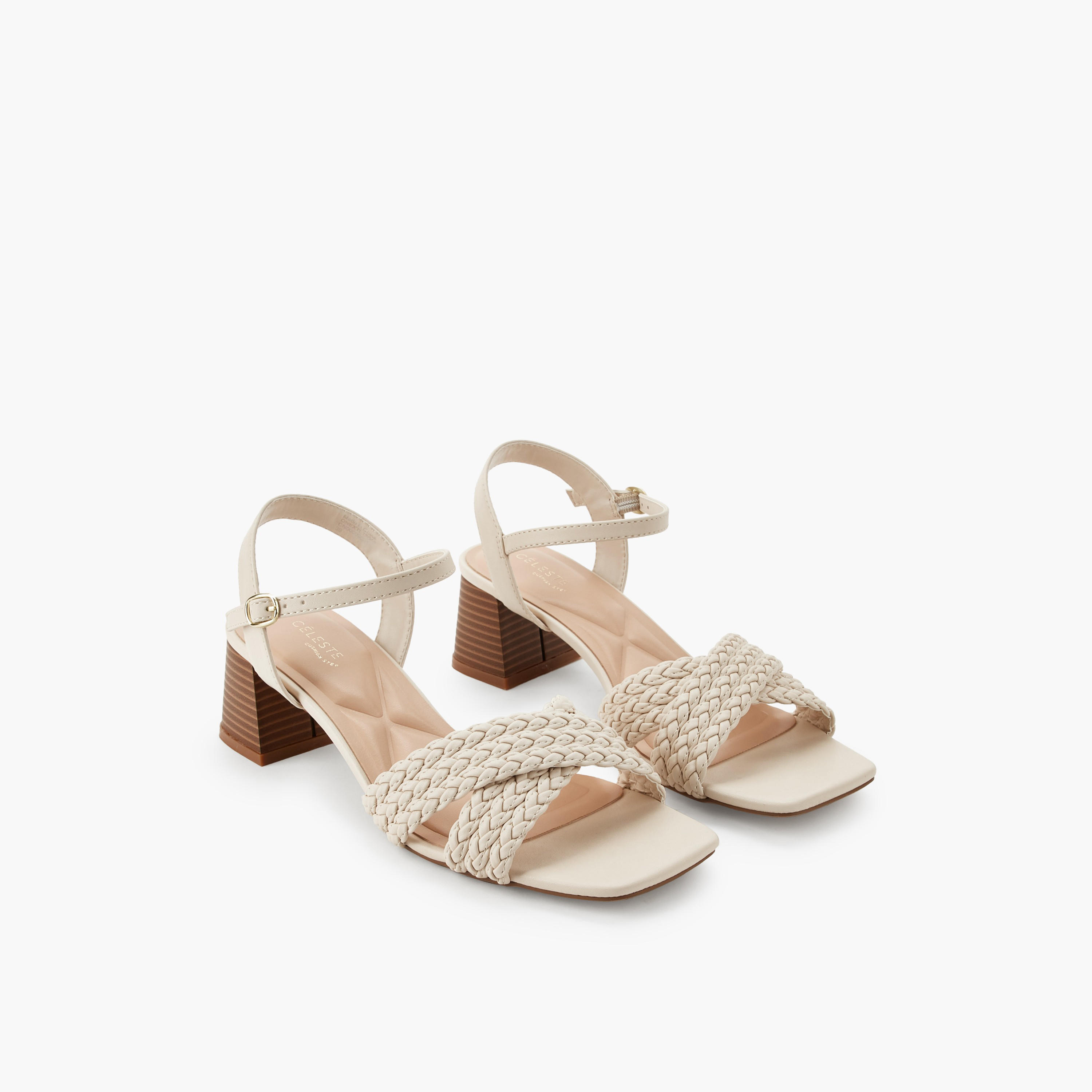 Celeste Women Braided Cross Strap Block Heel Sandals-women-shoes-sandals-heeled-image-1
