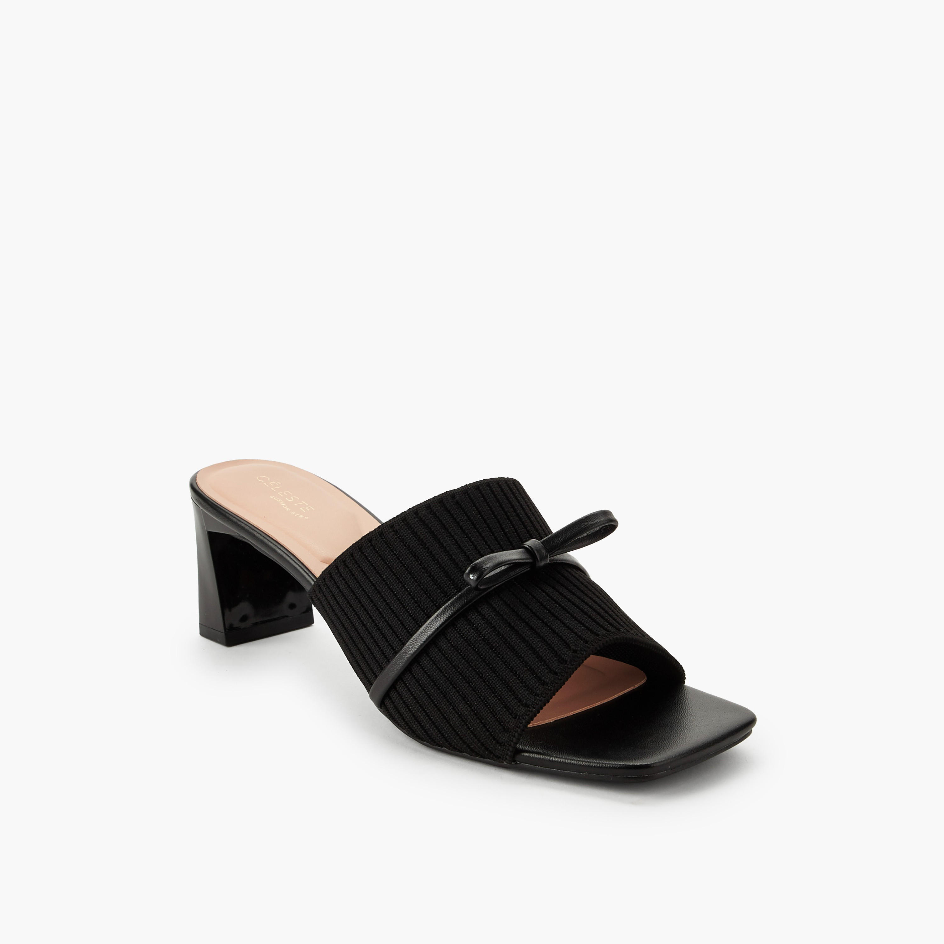 Celeste Women Ribbed Block Heel Sandals-women-shoes-sandals-heeled-image-2