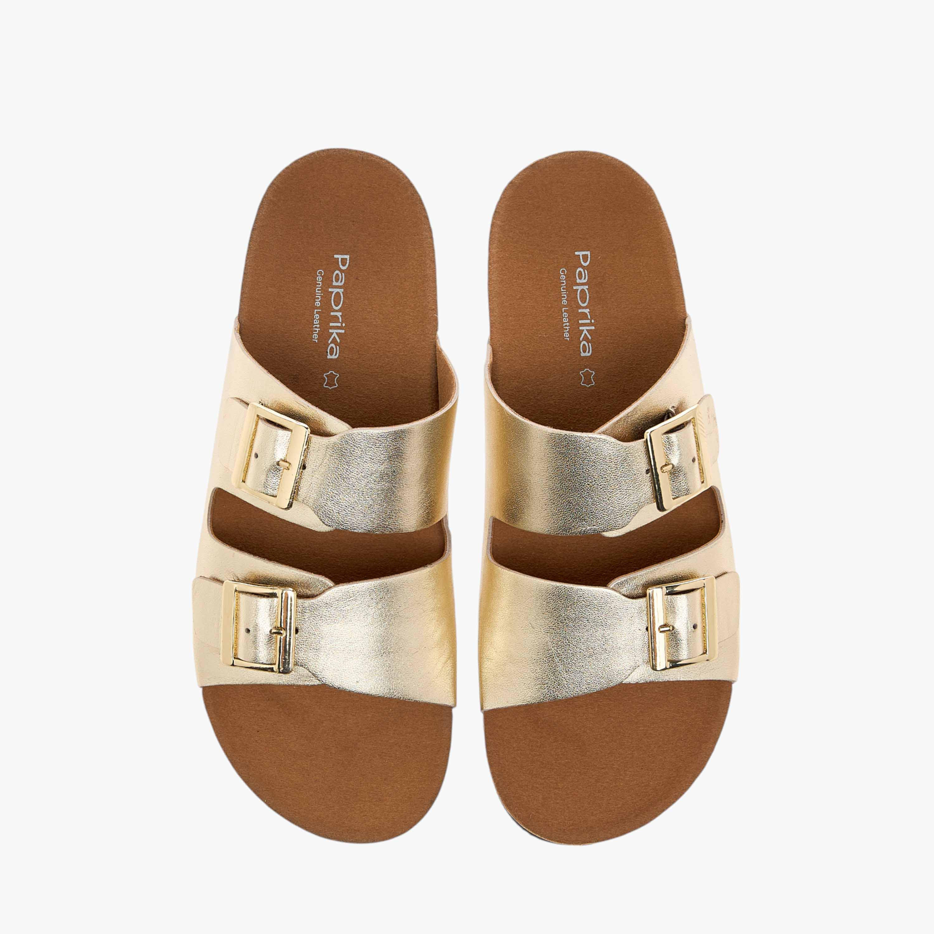 Paprika Buckle Accent Slip-On Comfort Sandals-women-shoes-flats-sandals-image-1