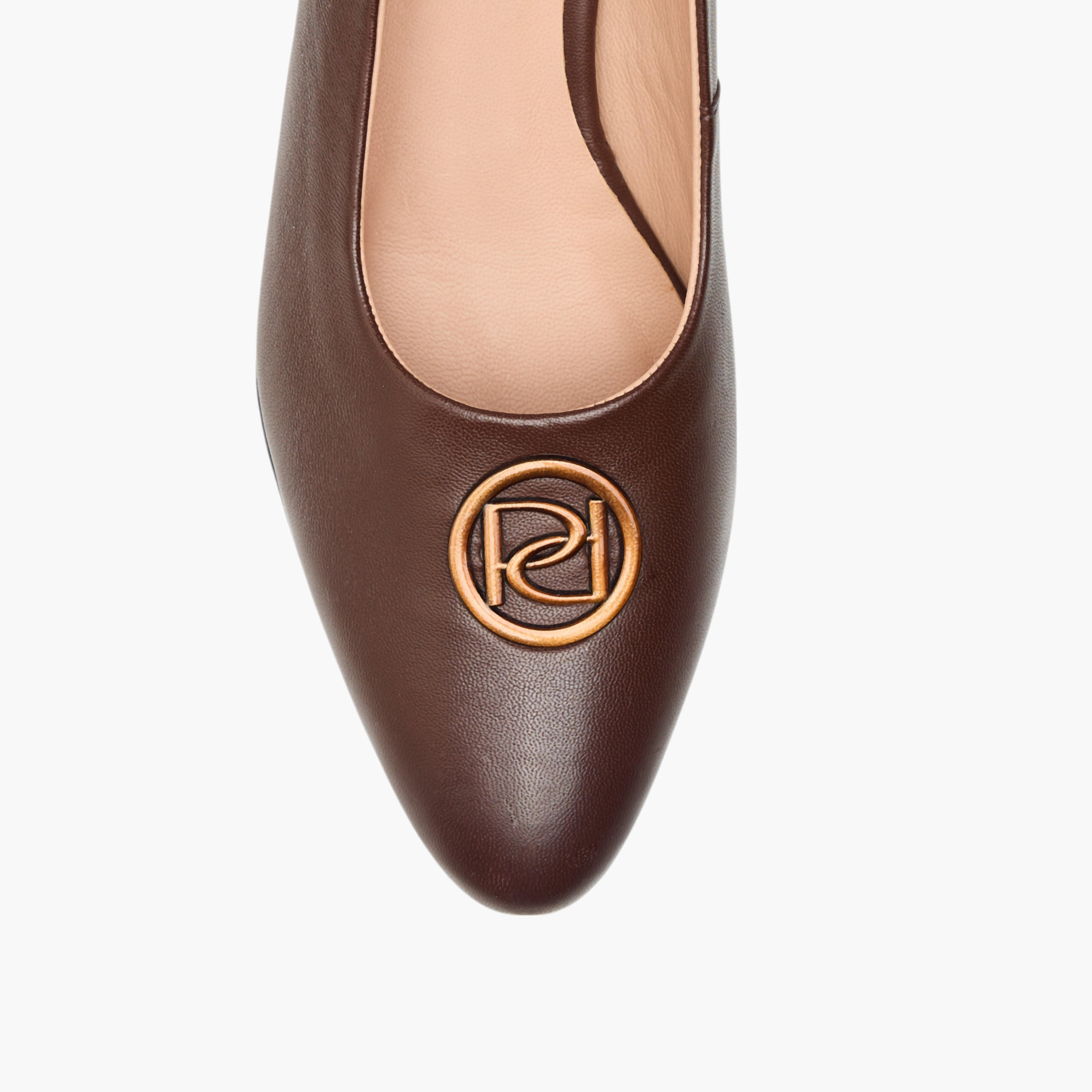 Paprika Solid Slip-On Leather Pumps with Block Heels-women-shoes-sandals-heeled-image-4