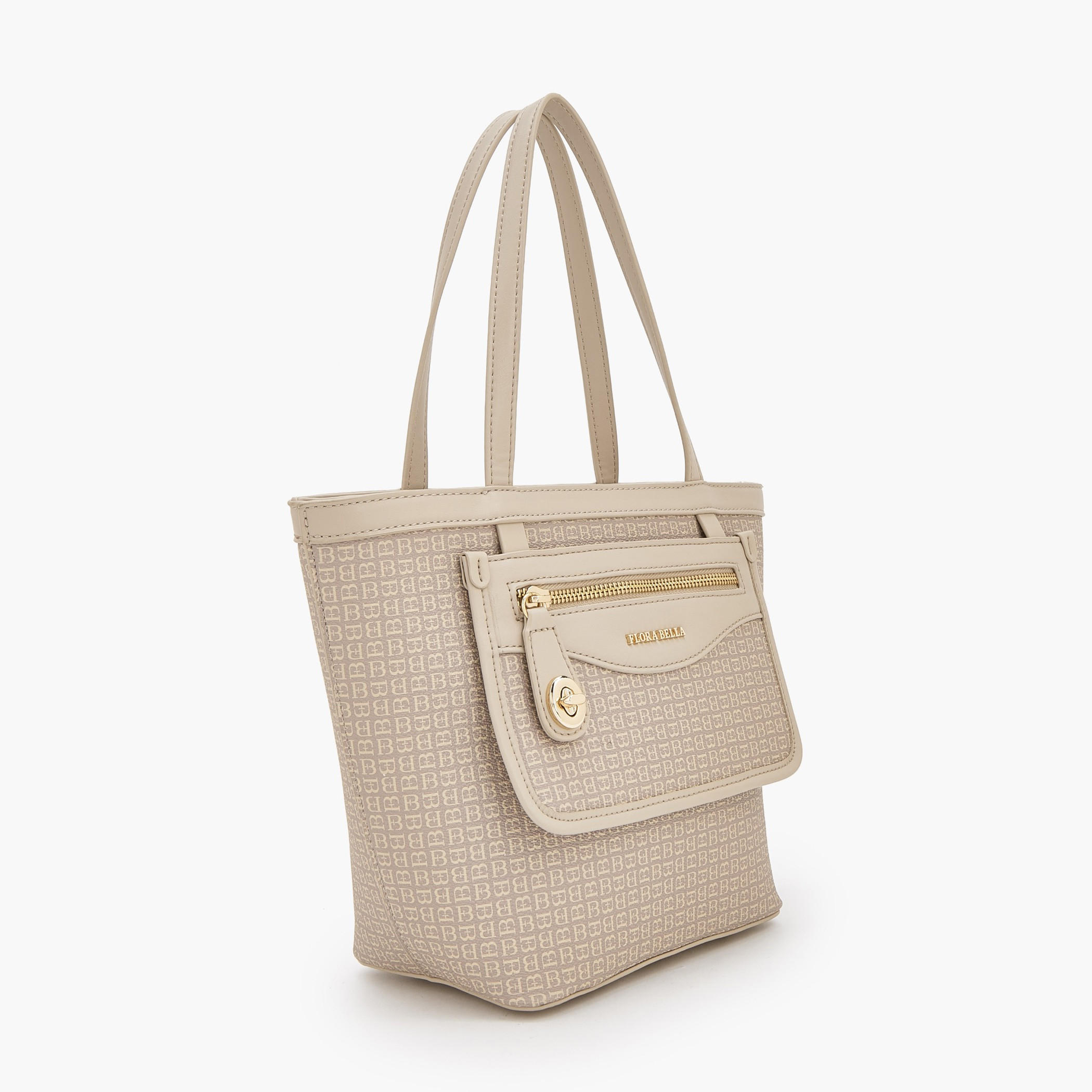 Flora Bella Monogram Print Tote Bag with Front Pocket-women-bagsandwallets-handbags-image-2