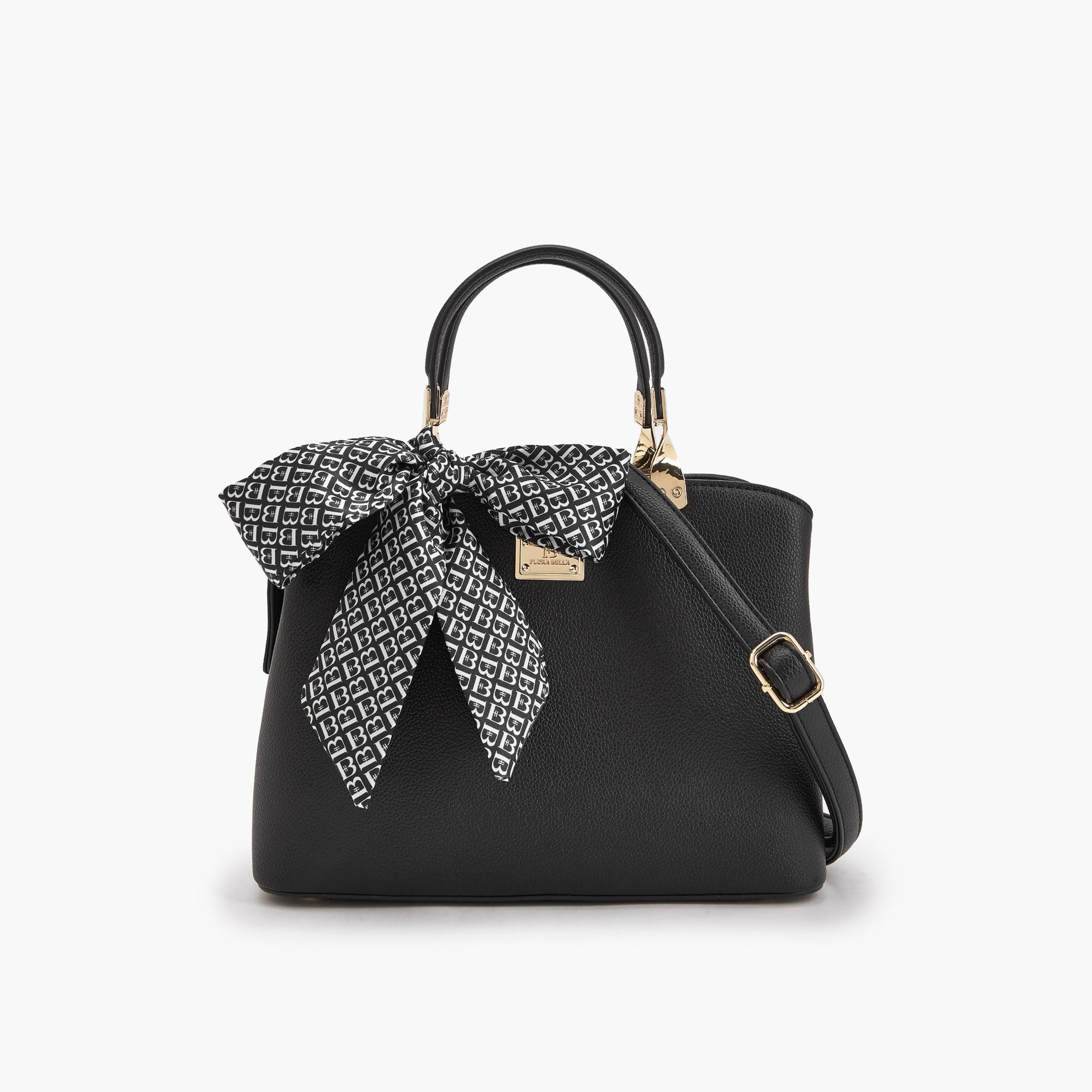 Flora Bella Textured Satchel Bag with Scarf Detail-women-bagsandwallets-handbags-image-1
