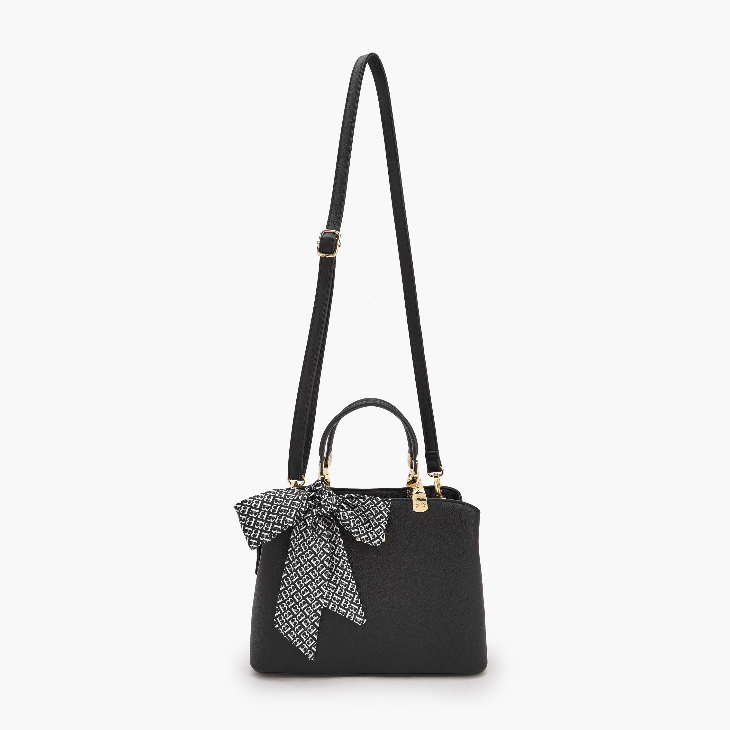 Flora Bella Textured Satchel Bag with Scarf Detail-women-bagsandwallets-handbags-image-2