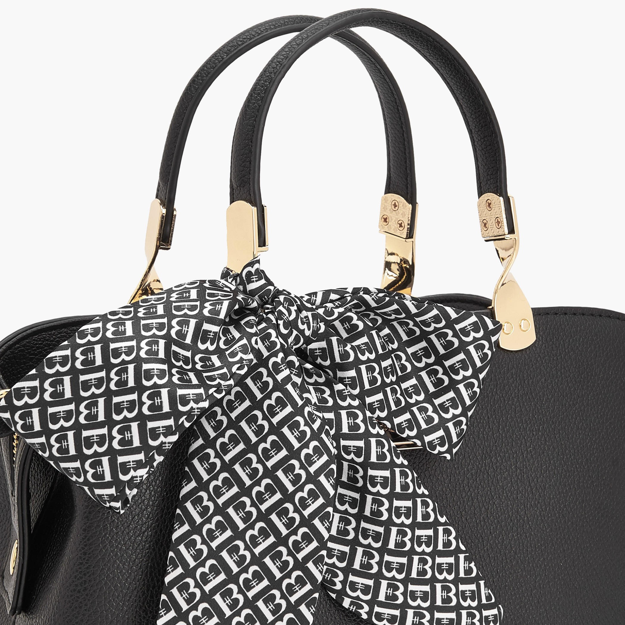 Flora Bella Textured Satchel Bag with Scarf Detail-women-bagsandwallets-handbags-image-4