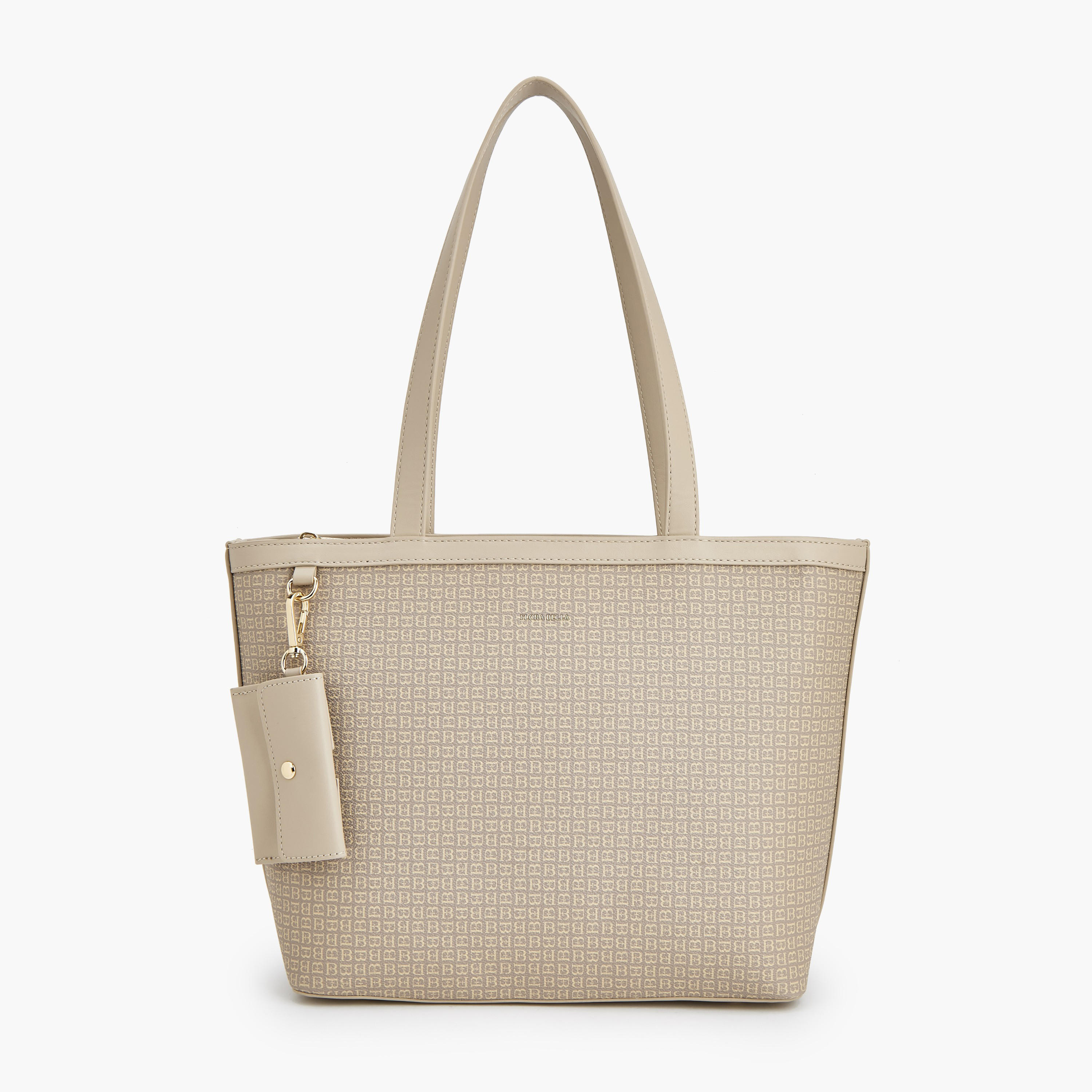 Flora Bella Monogram Print Tote Bag with Double Handle-women-bagsandwallets-handbags-image-1