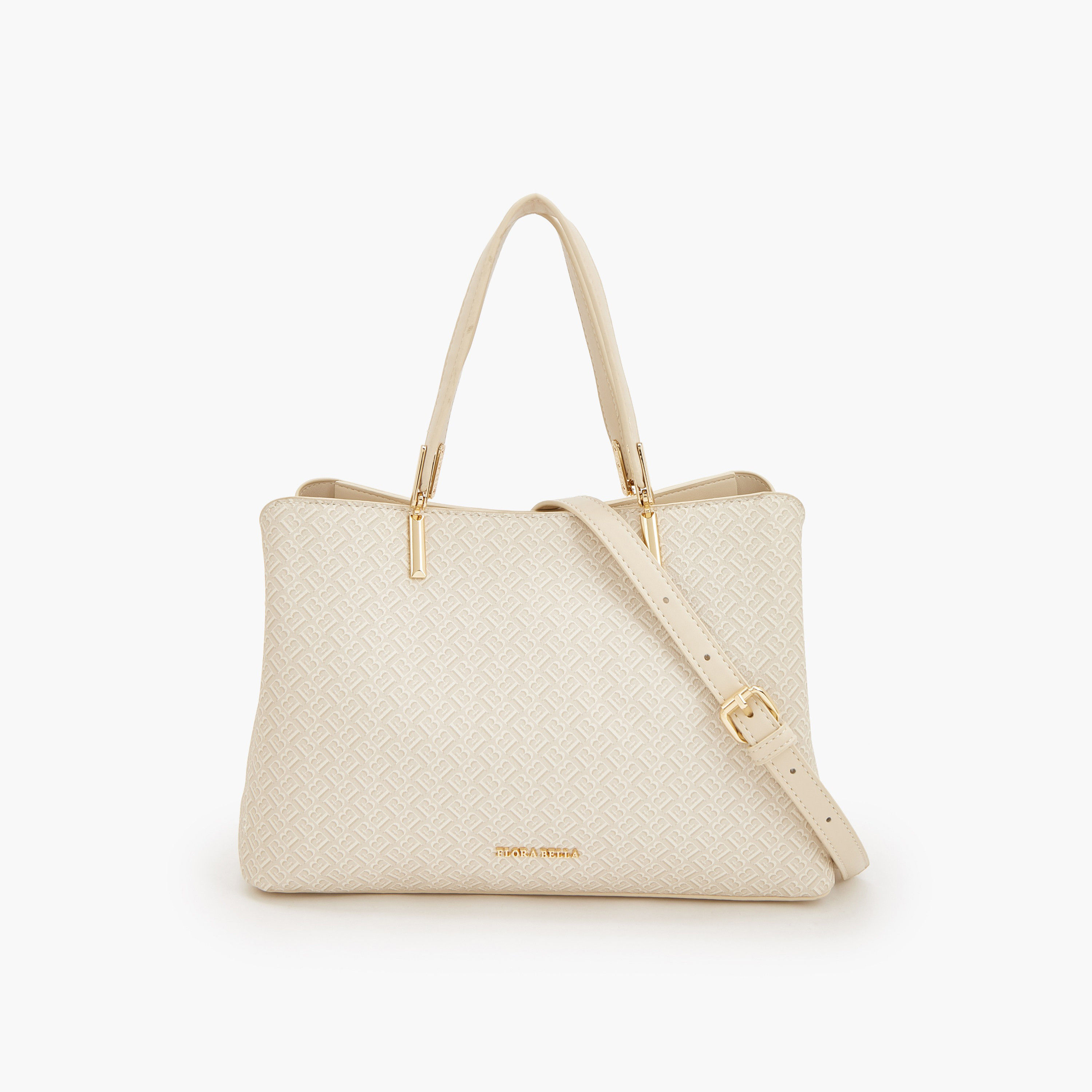 شنطة يد بطبعات مونوجرام مع حزام قابل للفصل من فلورا بيلا-women-bagsandwallets-handbags-image-6