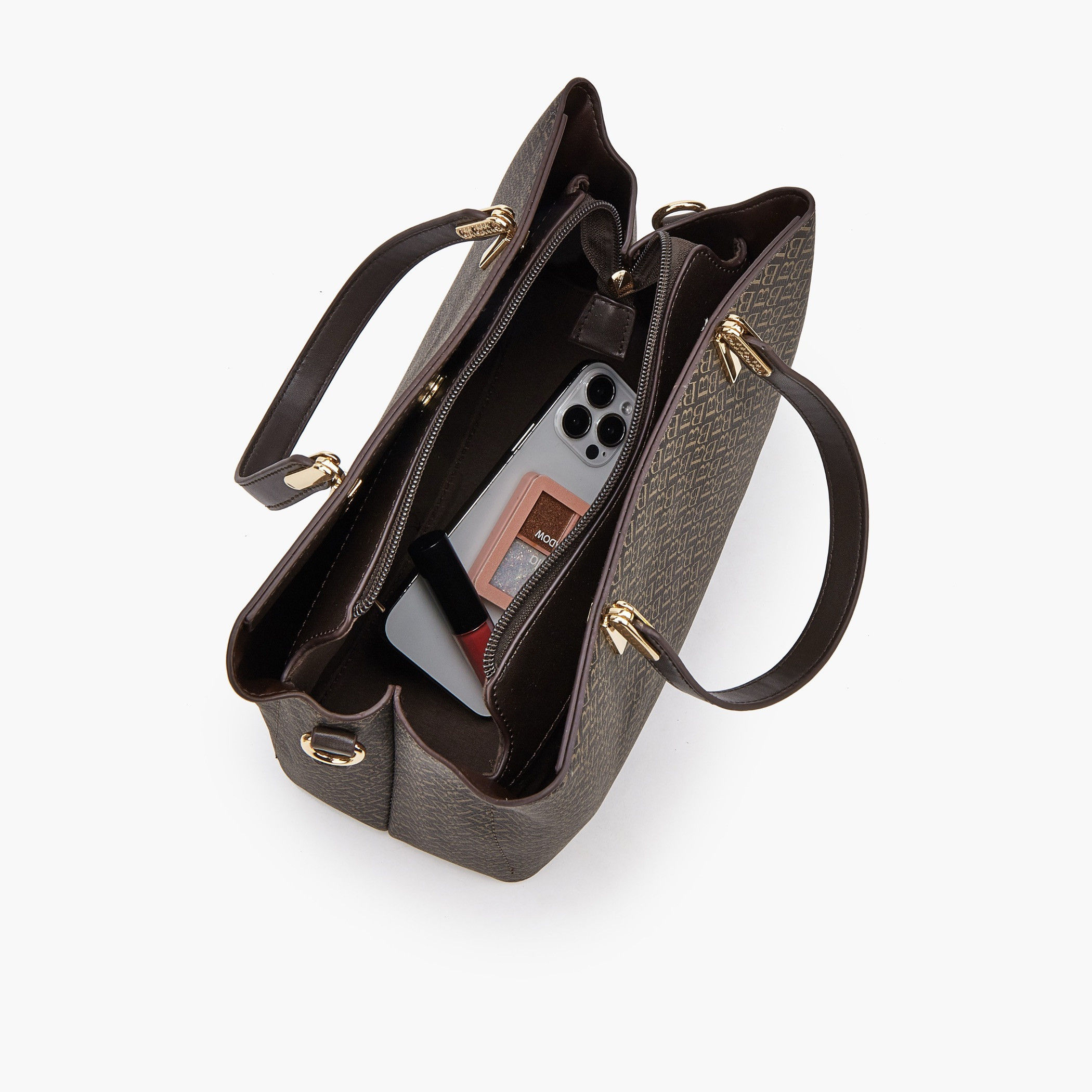 شنطة يد بطبعات مونوجرام مع حزام قابل للفصل من فلورا بيلا-women-bagsandwallets-handbags-image-14