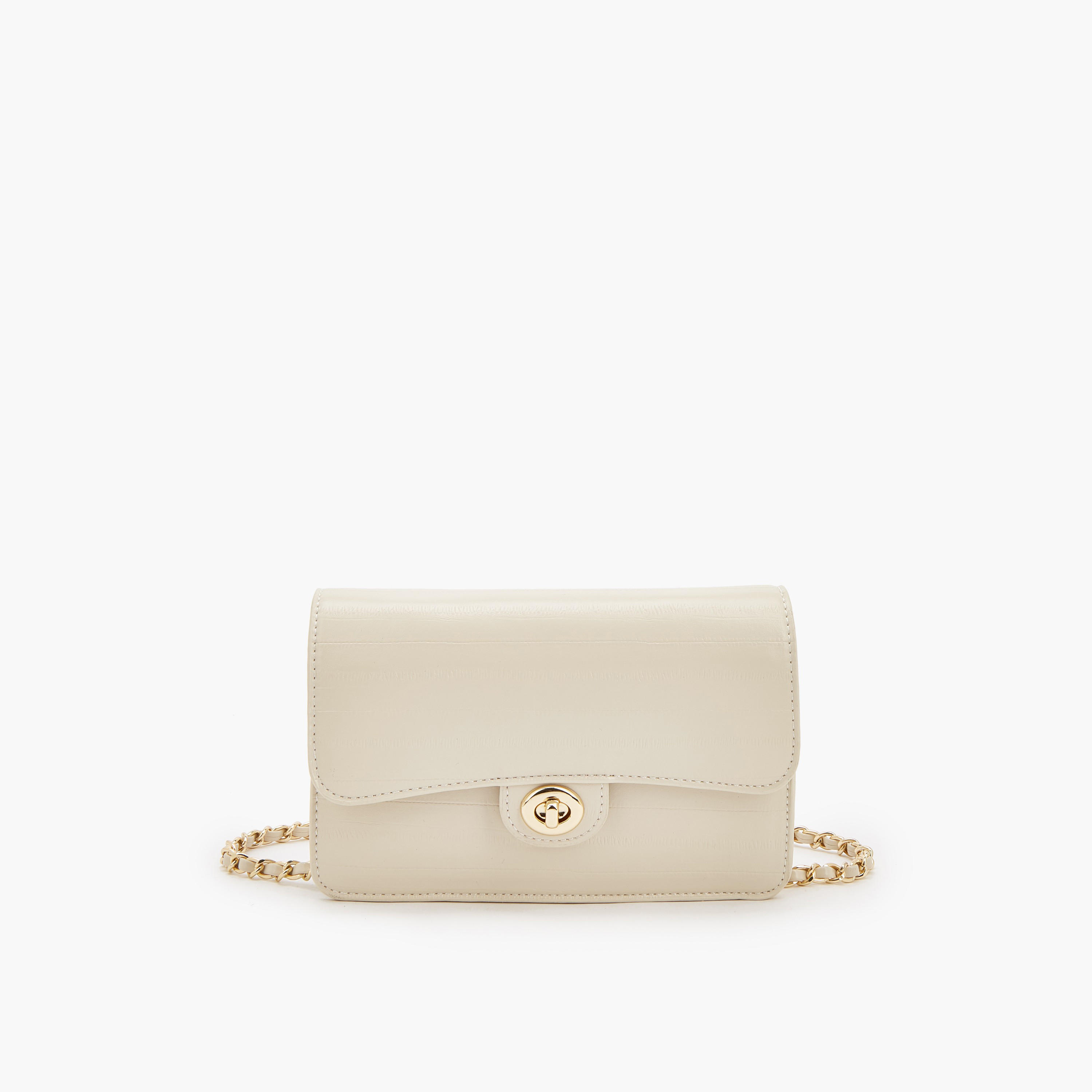 Flora Bella Textured Crossbody Bag with Chain Strap-women-bagsandwallets-handbags-image-1
