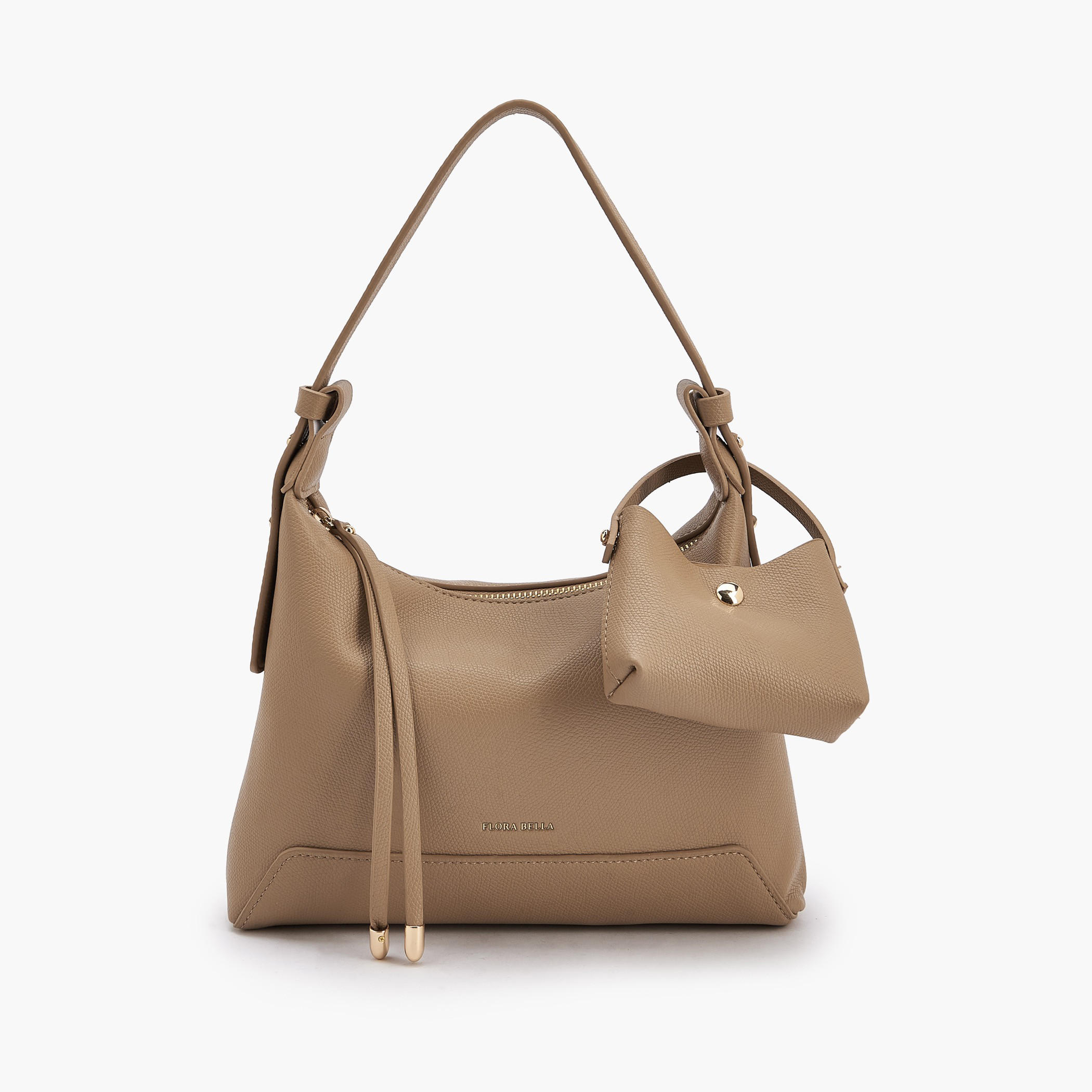 Flora Bella Textured Shoulder Bag with Pouch Charm-women-bagsandwallets-handbags-image-1