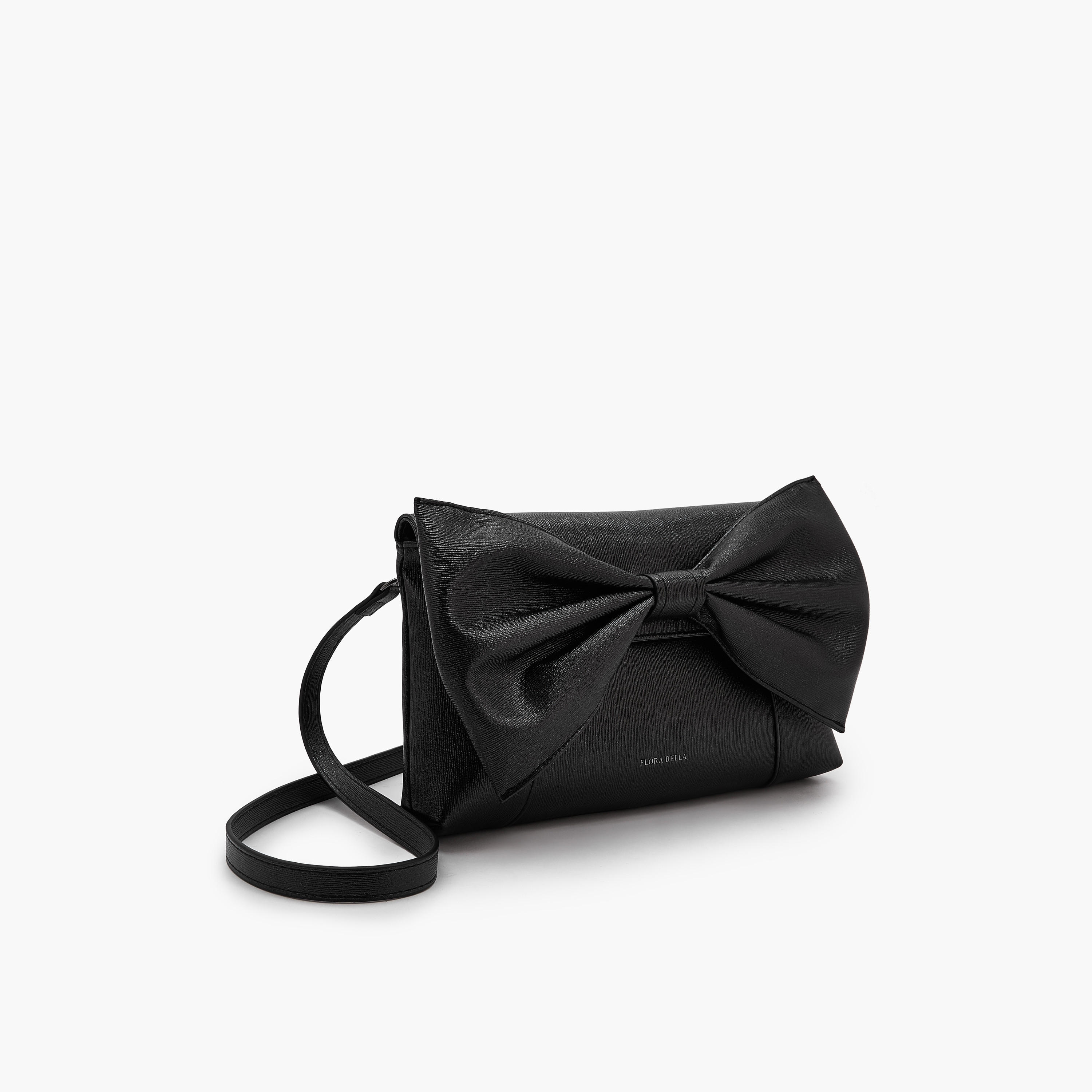 شنطة كلاتش بتزيينات فيونكة وحزام قابل للفصل من فلورا بيلا-women-bagsandwallets-handbags-image-3