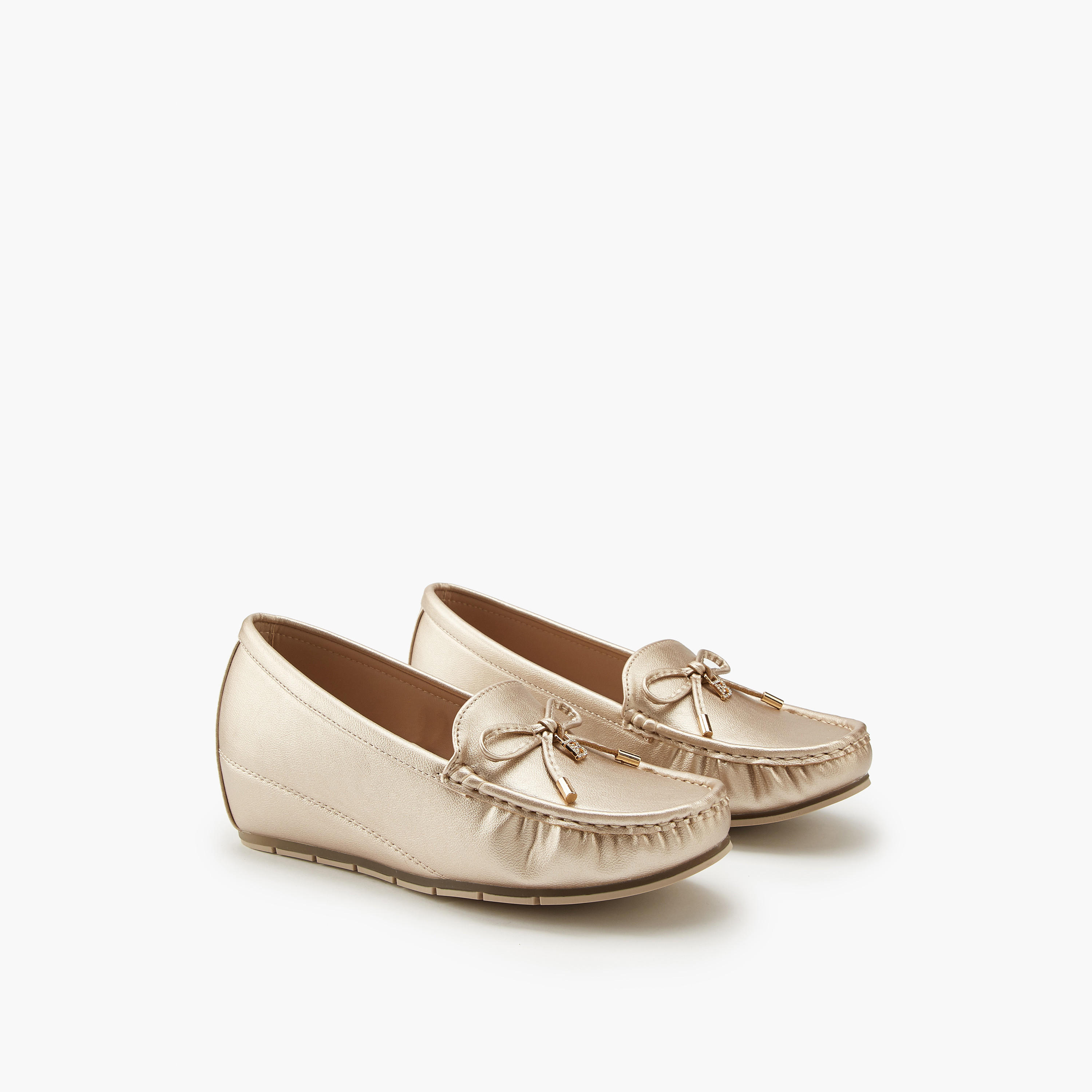Flora Bella Bow Detail Slip-On Wedge Loafers-women-shoes-loafersandmoccasins-image-1