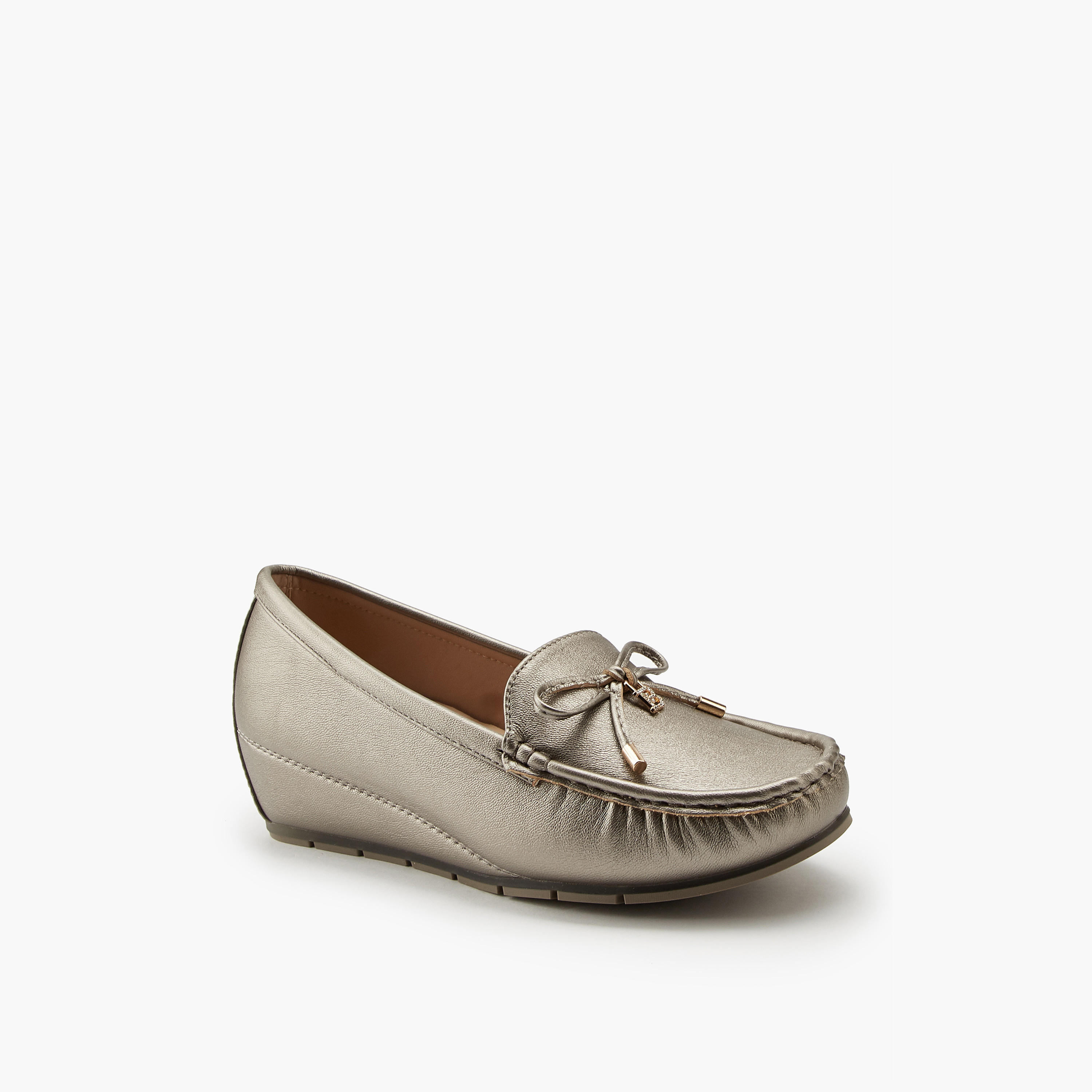 Flora Bella Bow Detail Slip-On Wedge Loafers-women-shoes-loafersandmoccasins-image-3