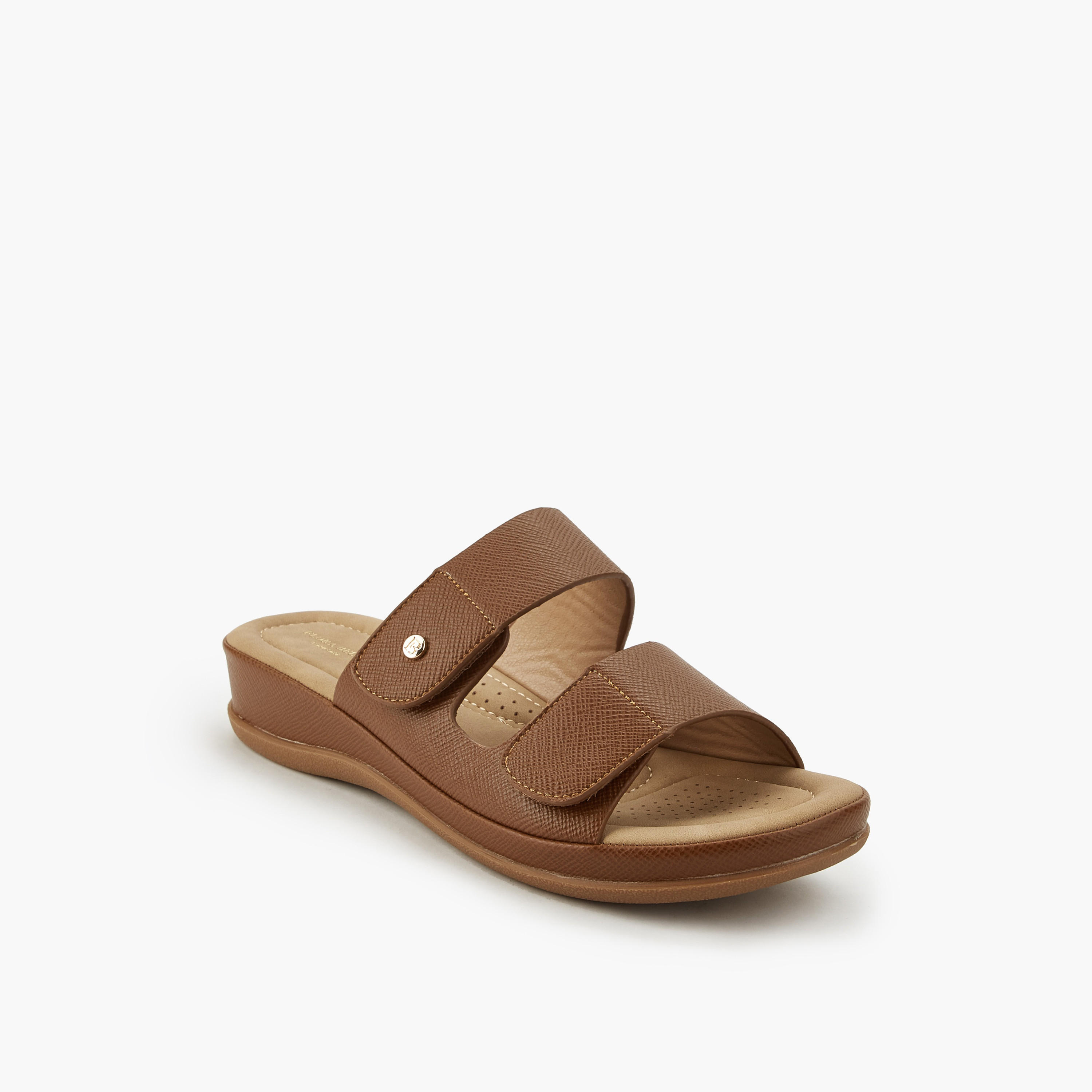 Flora Bella Women Textured Hook and Loop Strap Sandals-women-shoes-flats-sandals-image-2