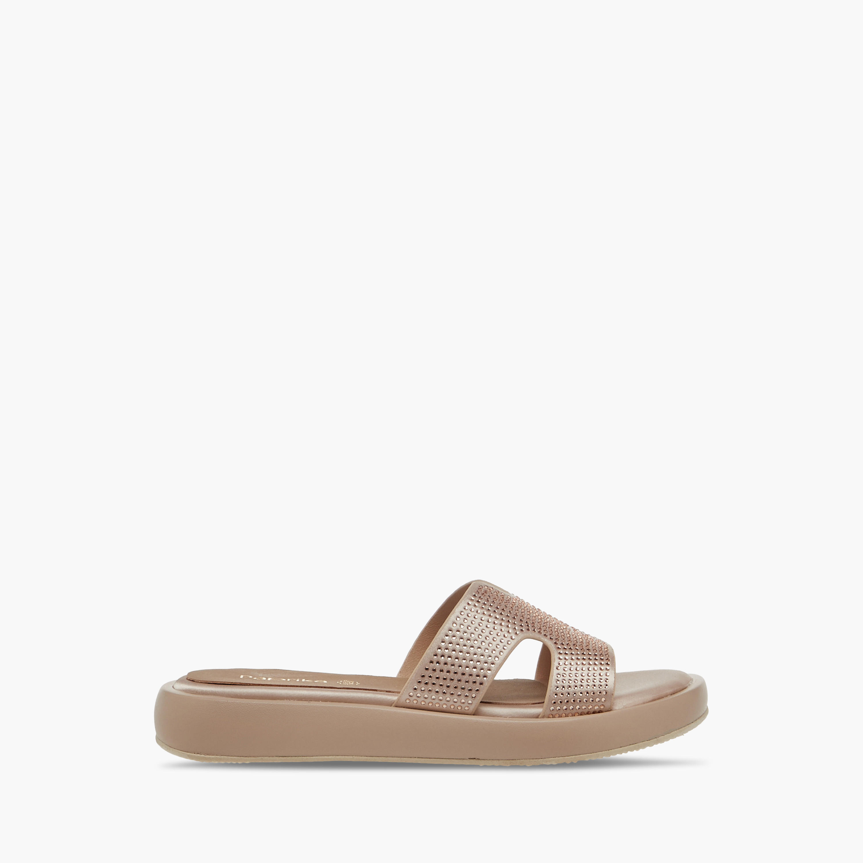 Paprika Embellished Slip-On Comfort Sandals-women-shoes-flats-sandals-image-3