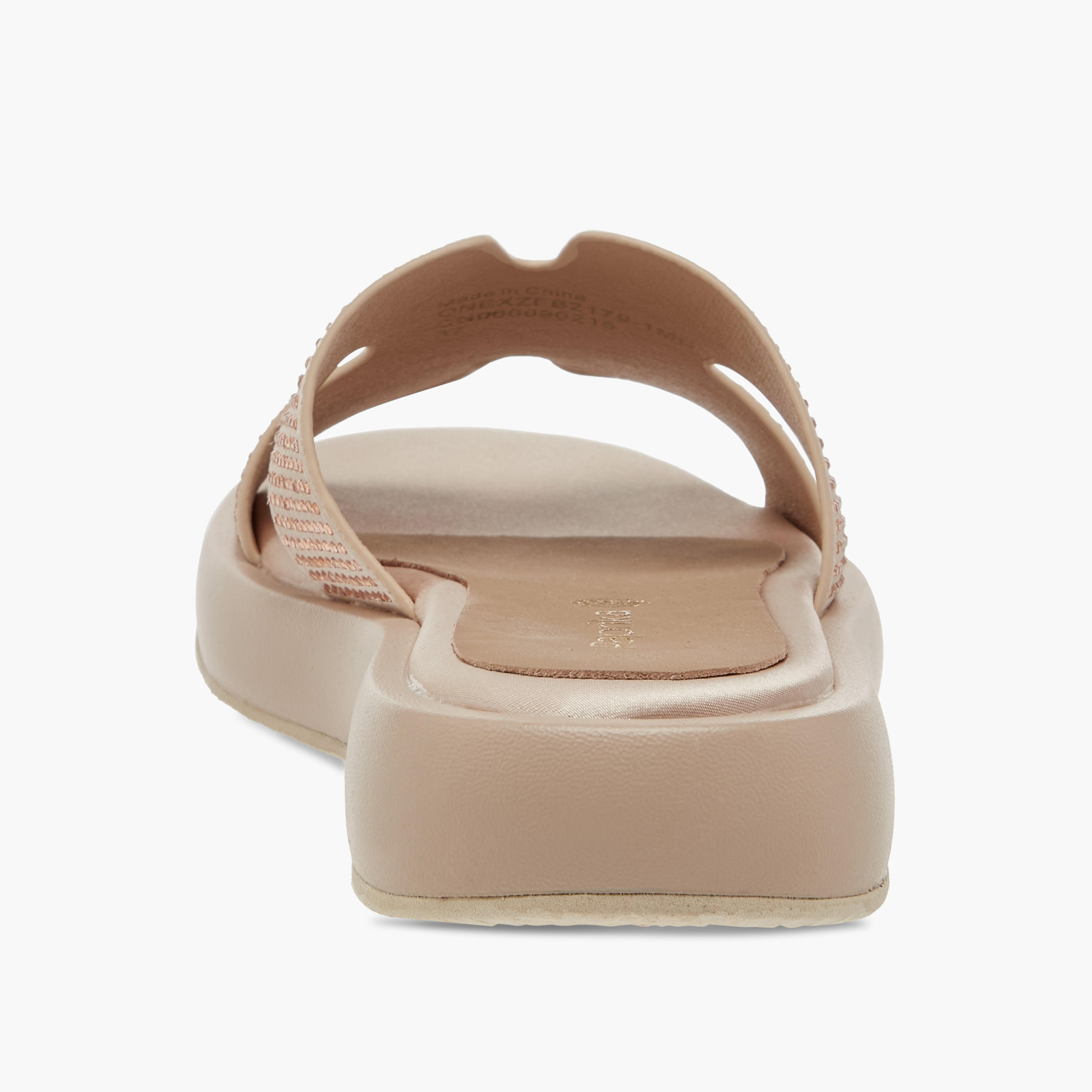 Paprika Embellished Slip-On Comfort Sandals-women-shoes-flats-sandals-image-5