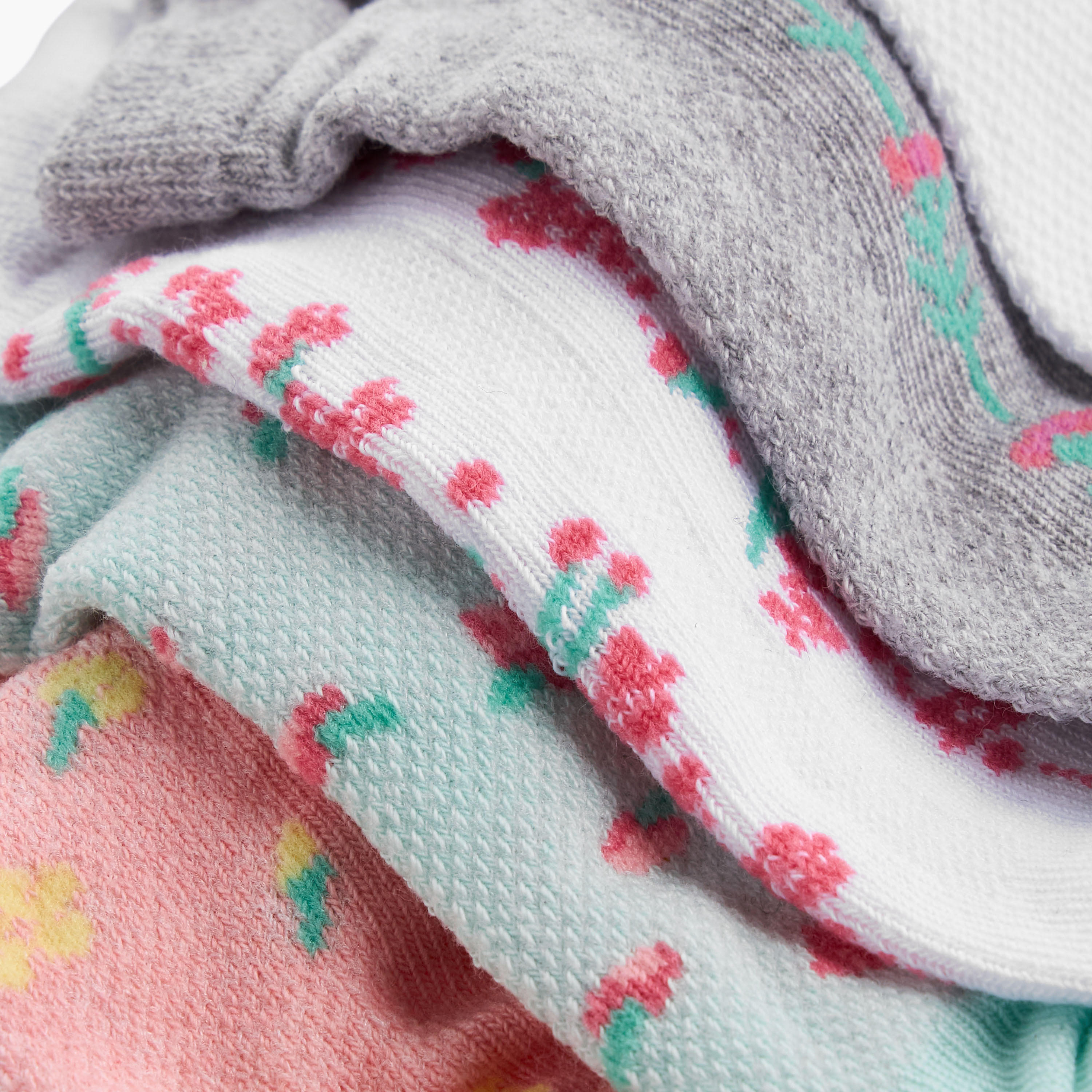 Flora Bella Printed Ankle Length Socks - Set of 5-girls-accessories-socks-image-4