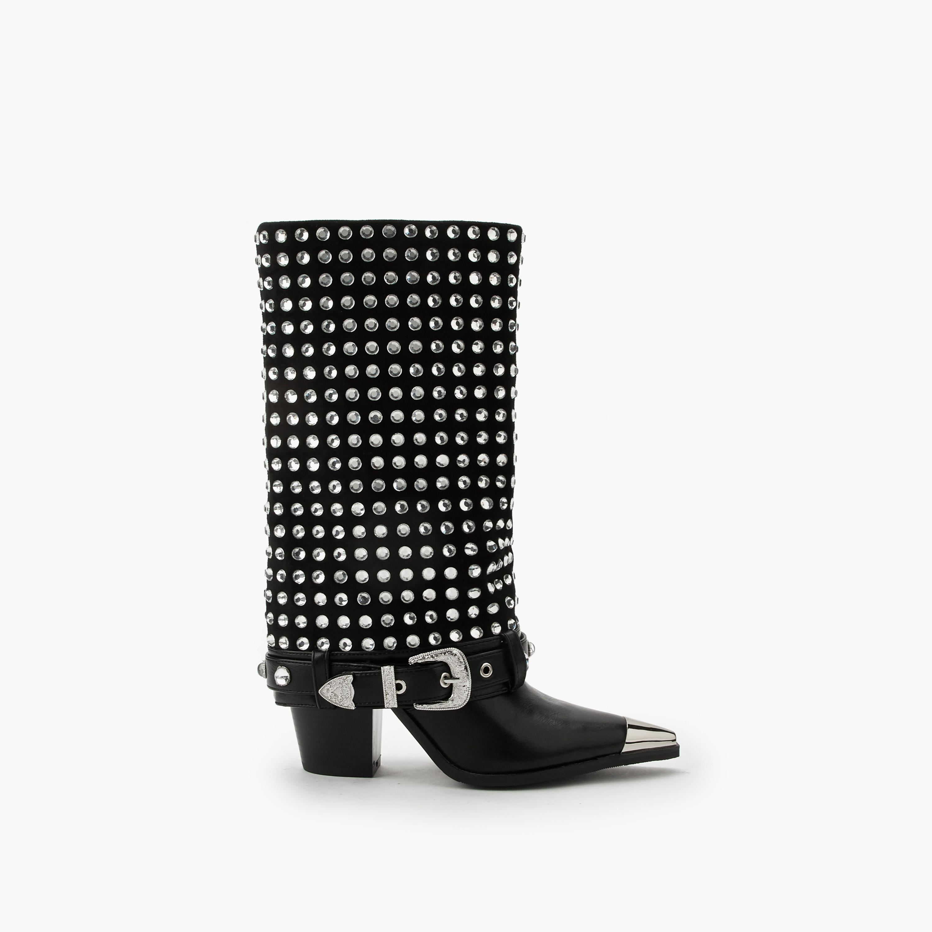 بوت شافت عالي مزين بكعب سميك للنساء من سيليست-women-shoes-boots-image-2