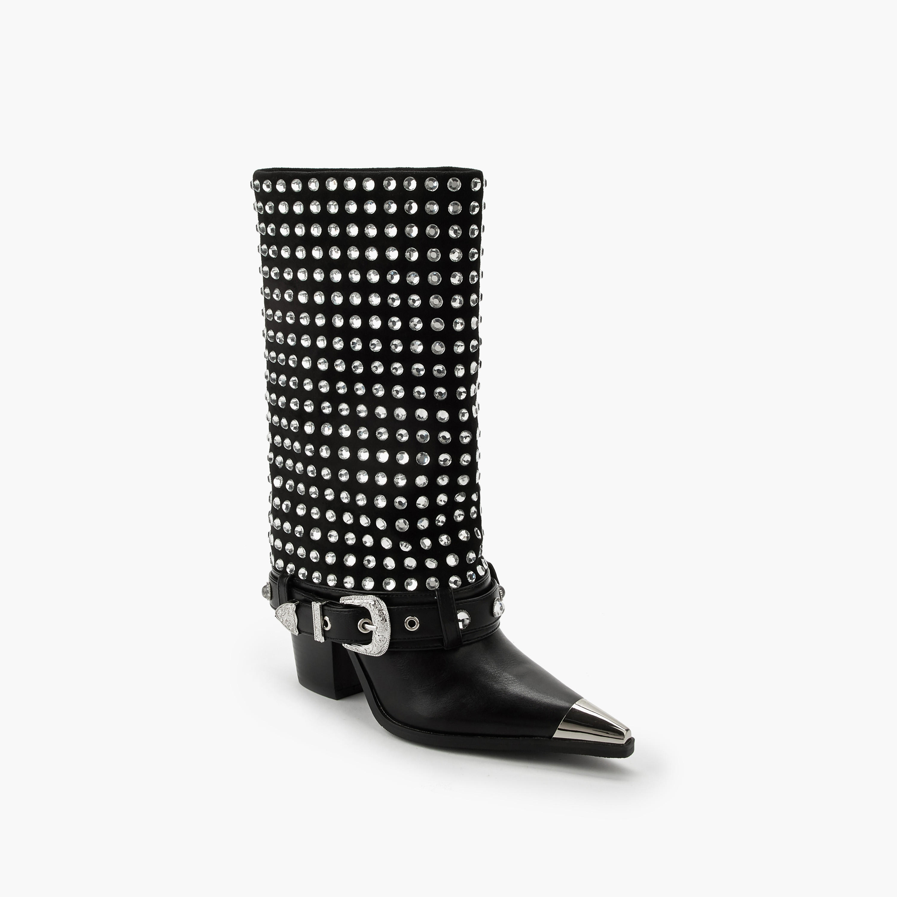 بوت شافت عالي مزين بكعب سميك للنساء من سيليست-women-shoes-boots-image-3