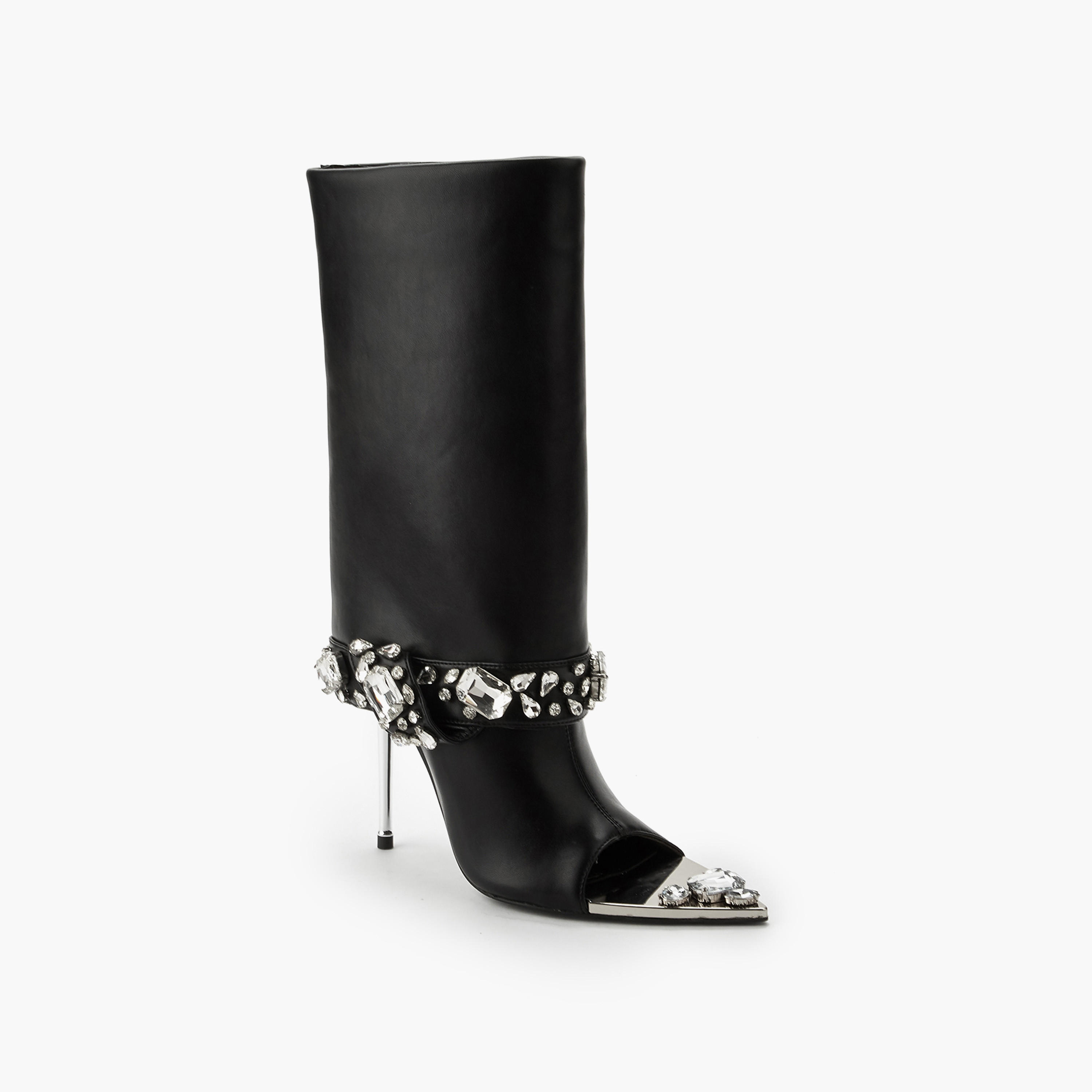 Celeste Women Studded Open Toe High Shaft Boots-women-shoes-boots-image-3