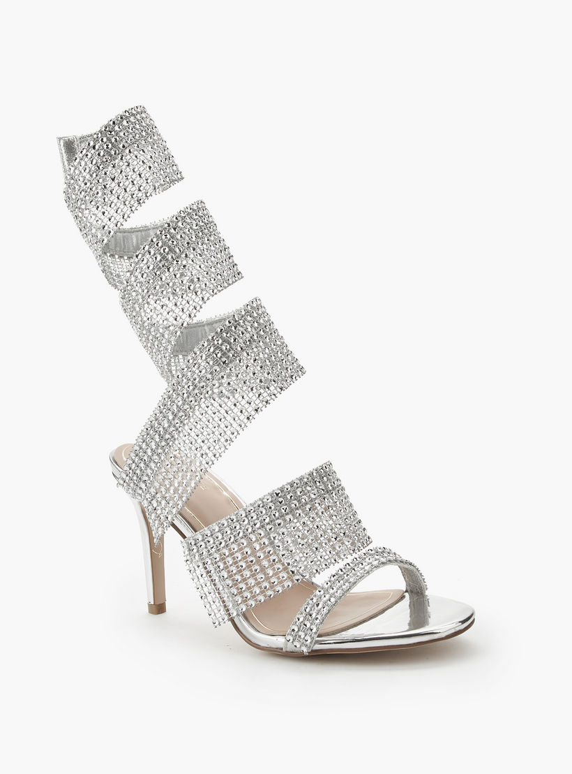 صندل بتفاصيل أحزمة مرصّعة للنساء من سيليست-women-shoes-sandals-heeled-image-2