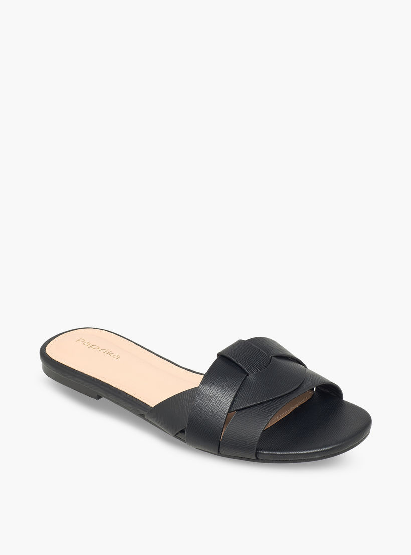 Paprika Women Cross Strap Slip-On Sandals-women-shoes-flats-sandals-image-2