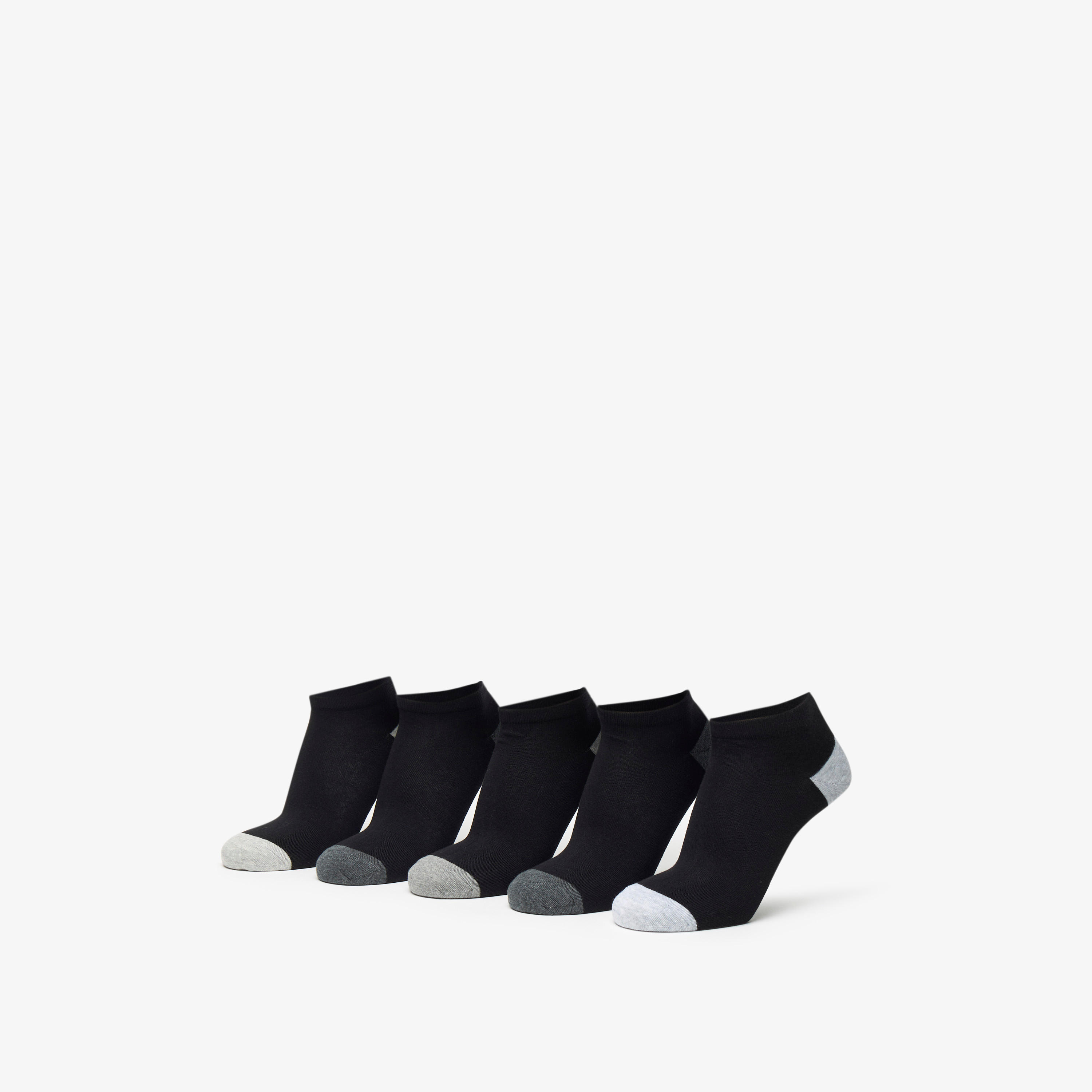 Duchini Solid Ankle Length Socks - Set of 5-men-socks-image-1