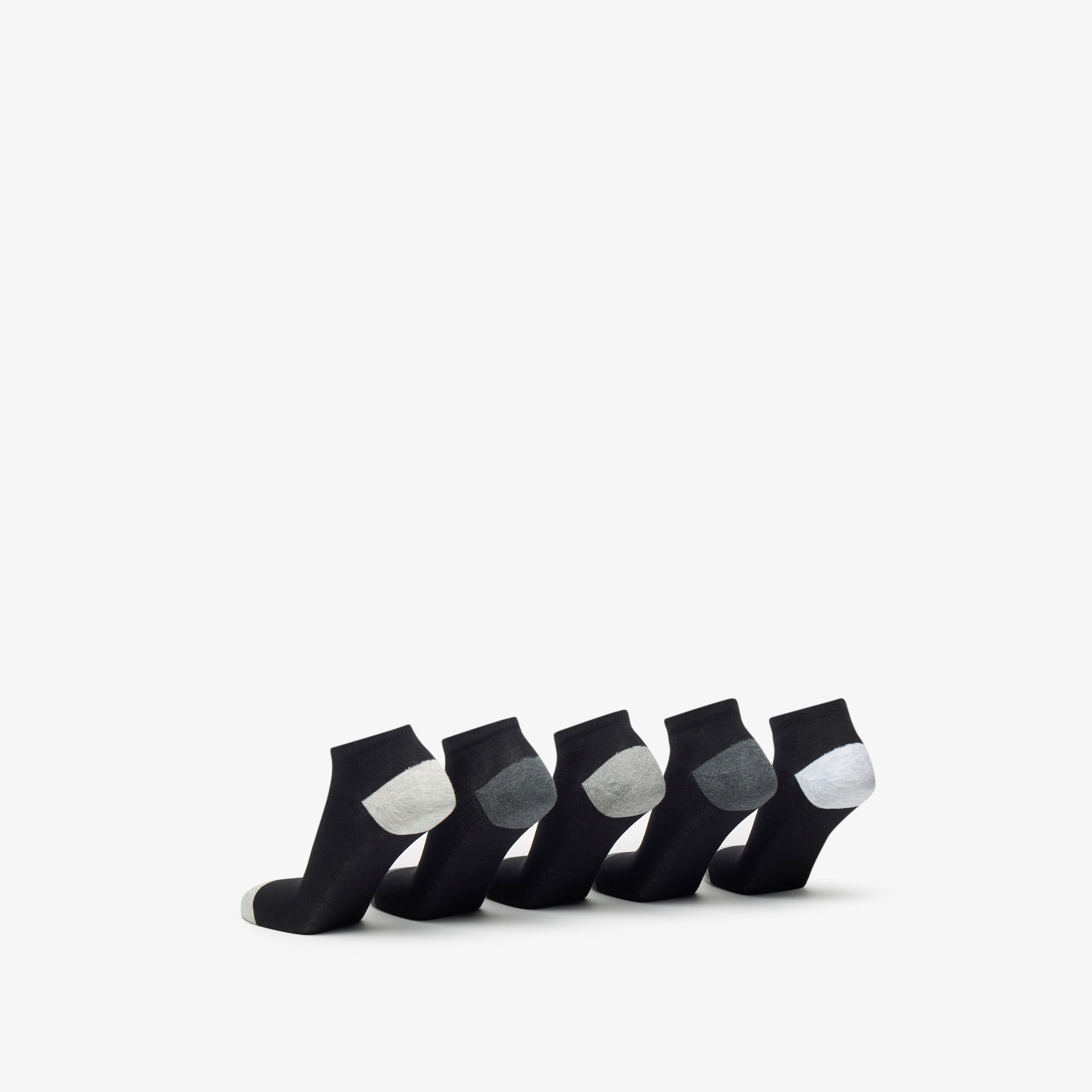 Duchini Solid Ankle Length Socks - Set of 5-men-socks-image-3
