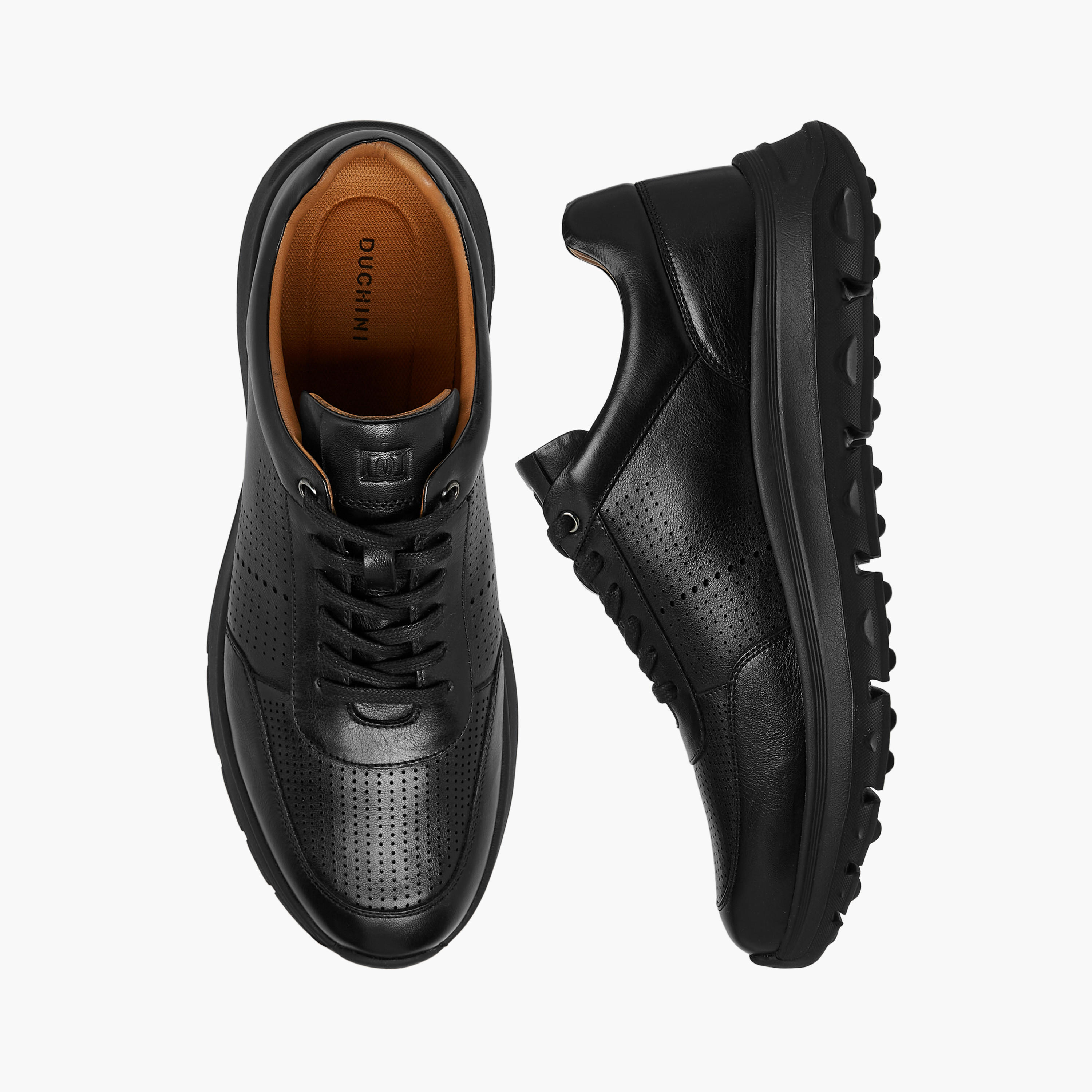 حذاء سنيكرز جلد مثقّب برباط للرجال من دوتشيني-men-shoes-sneakers-image-1