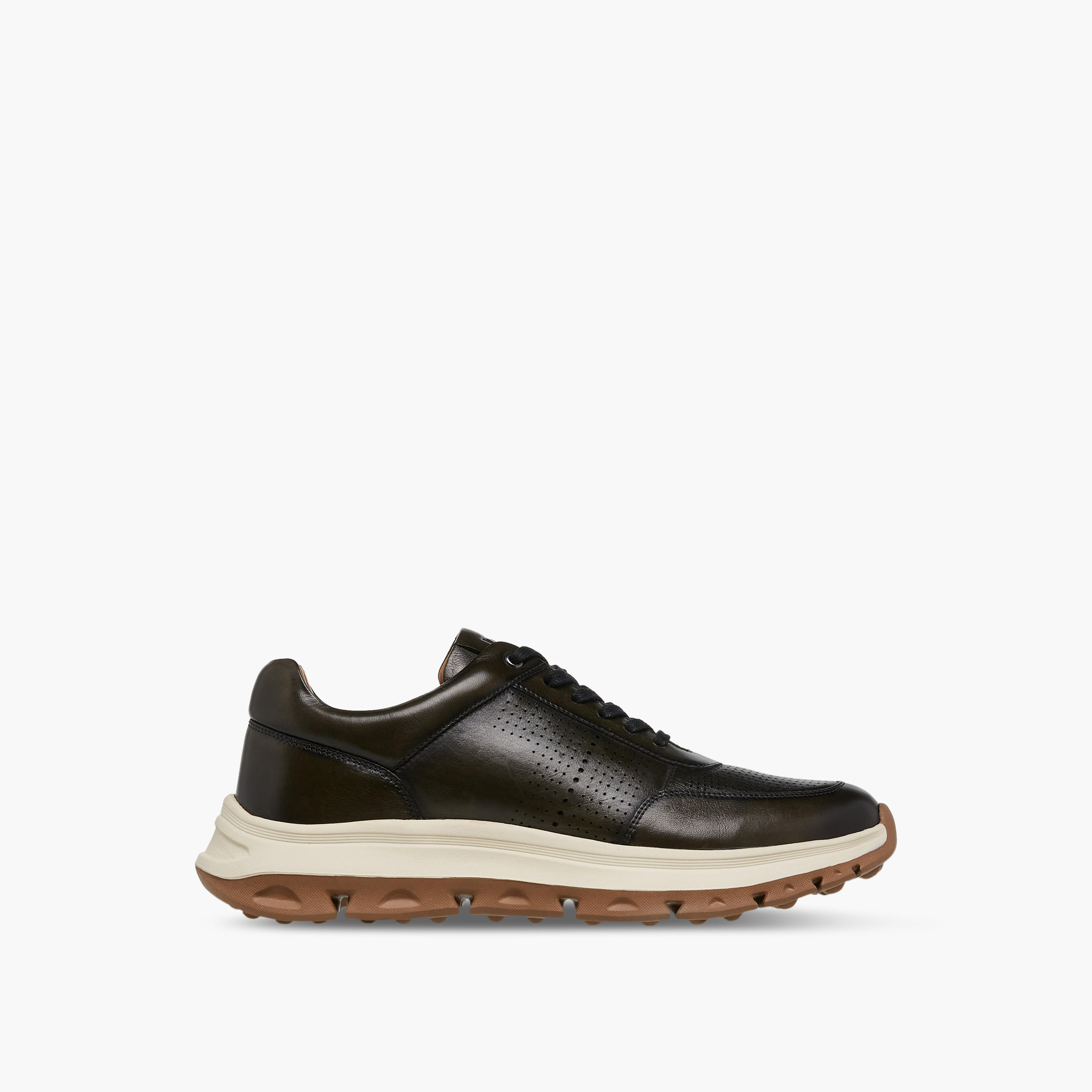 Duchini Men Perforated Lace-Up Leather Sneakers-men-shoes-sneakers-image-3