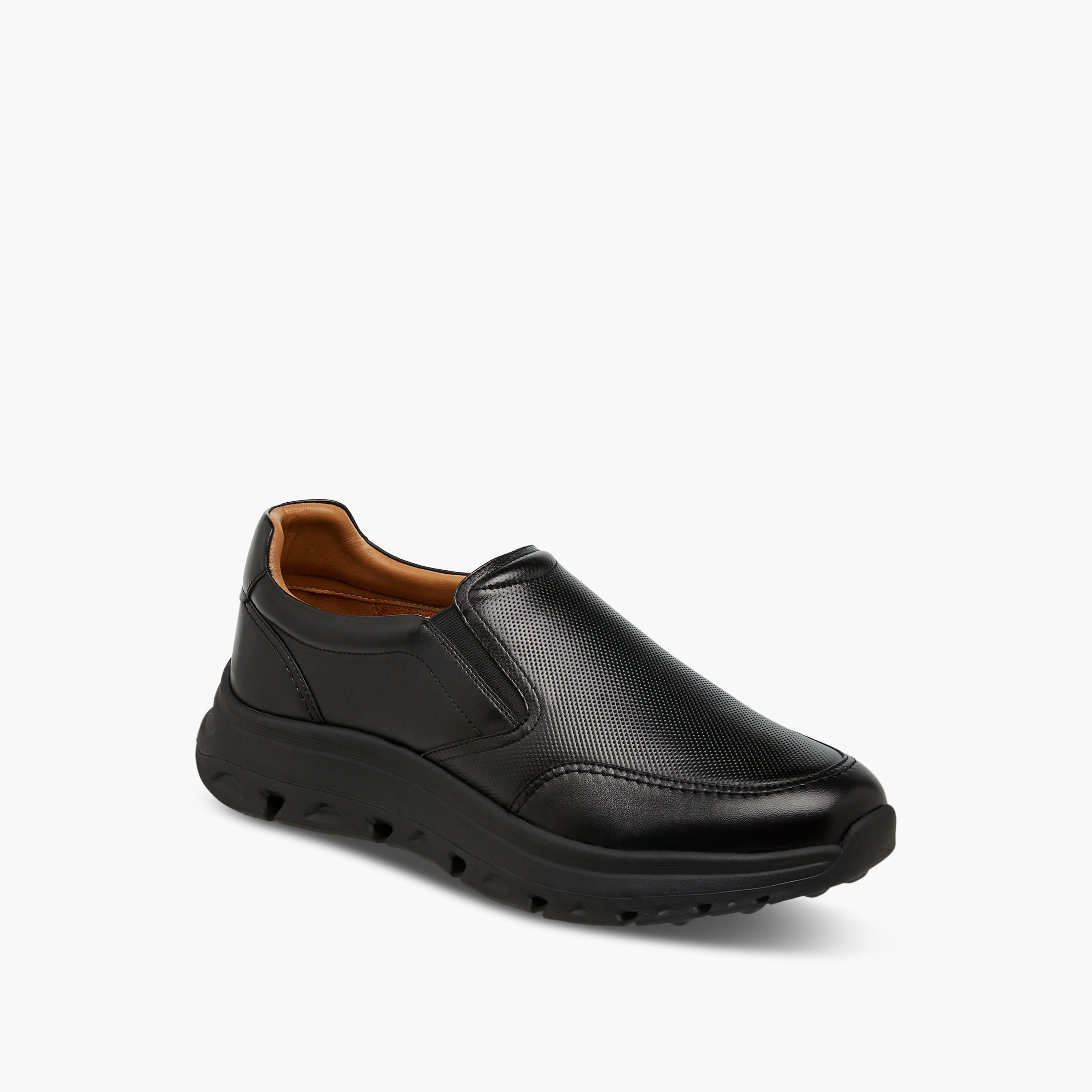 Duchini Men Textured Slip-On Leather Loafers-men-shoes-loafersandmoccasins-image-2