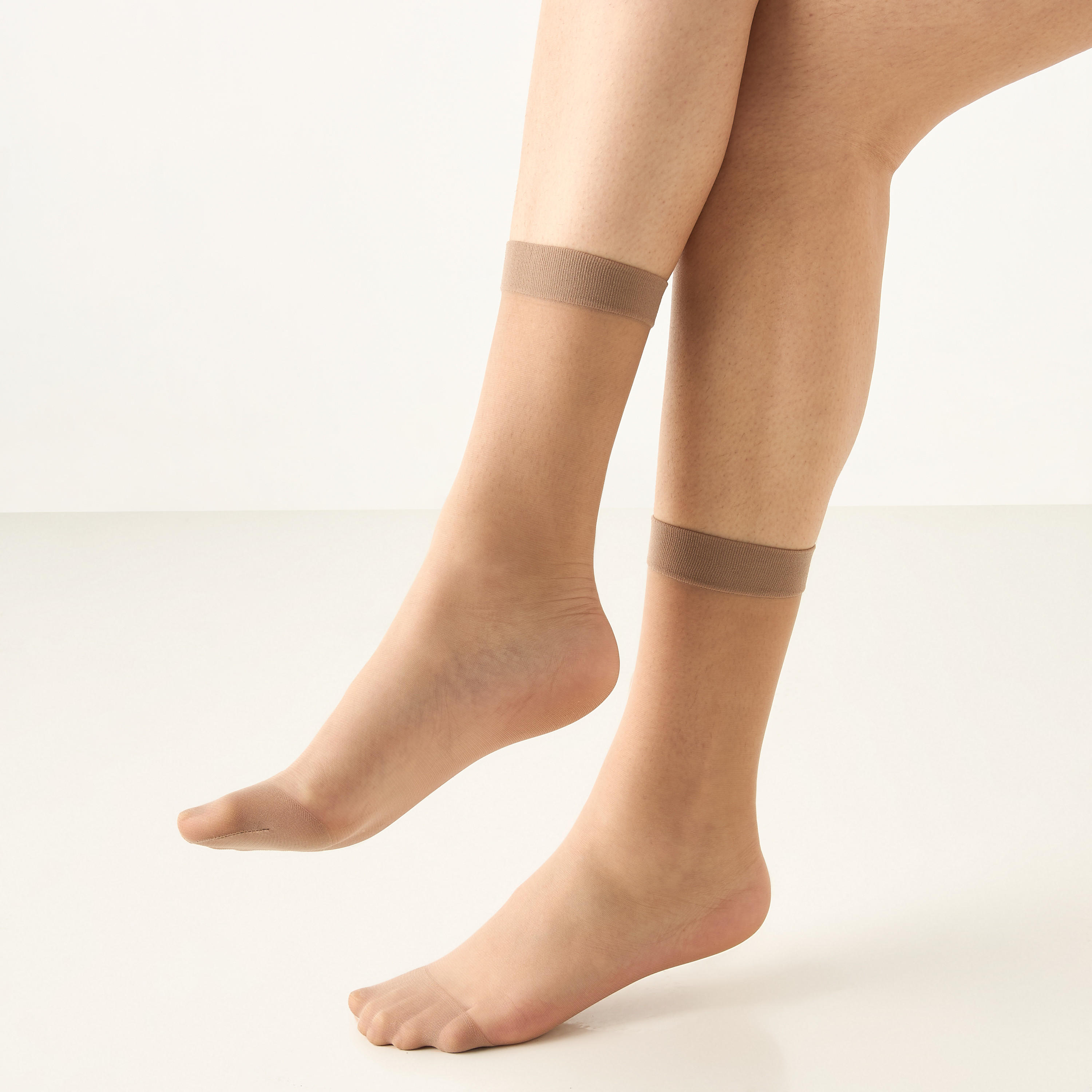 Celeste Solid Crew Length Socks with Elasticated Hem-women-socksandstockings-image-1