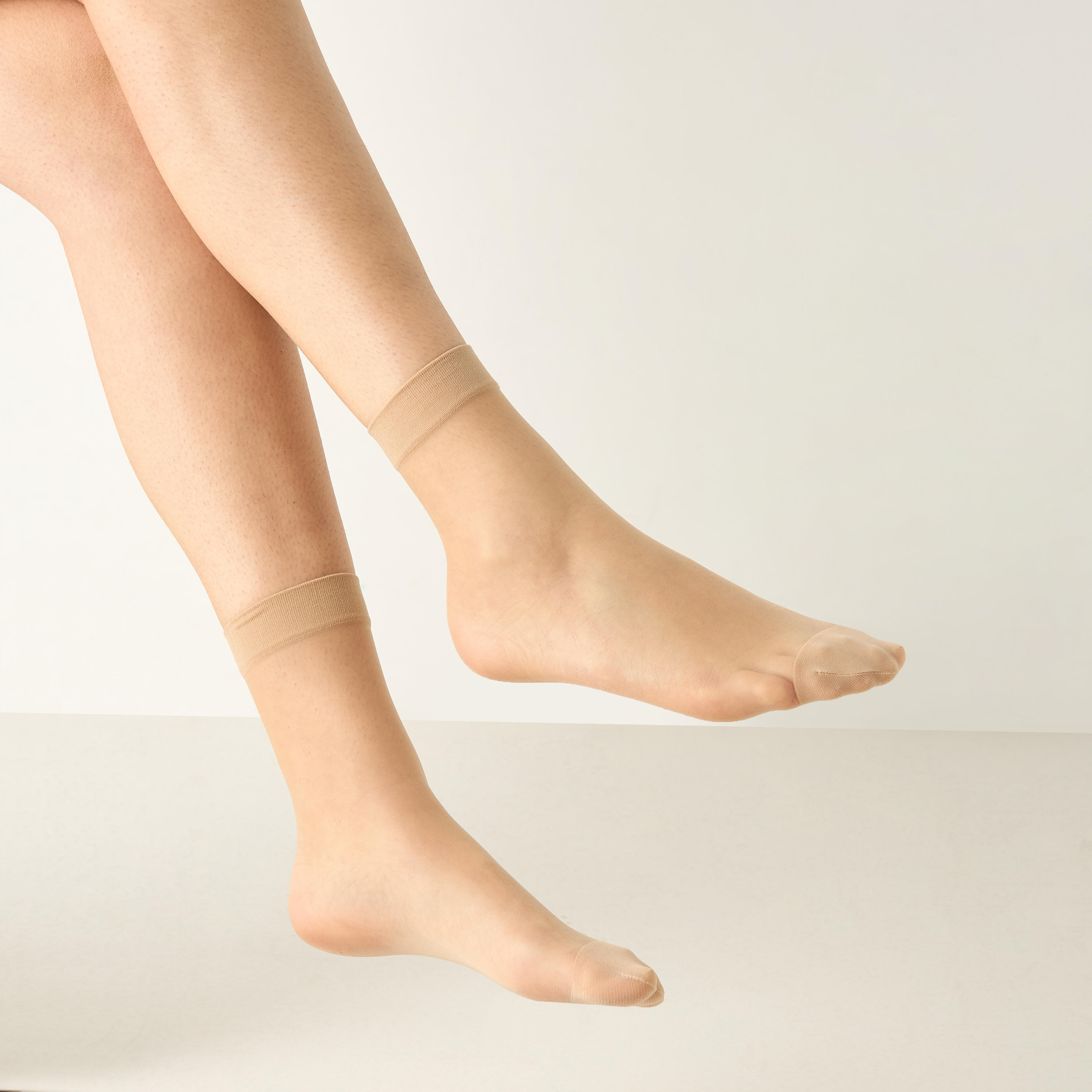 Celeste Solid Crew Length Socks with Elasticated Hem-women-socksandstockings-image-1