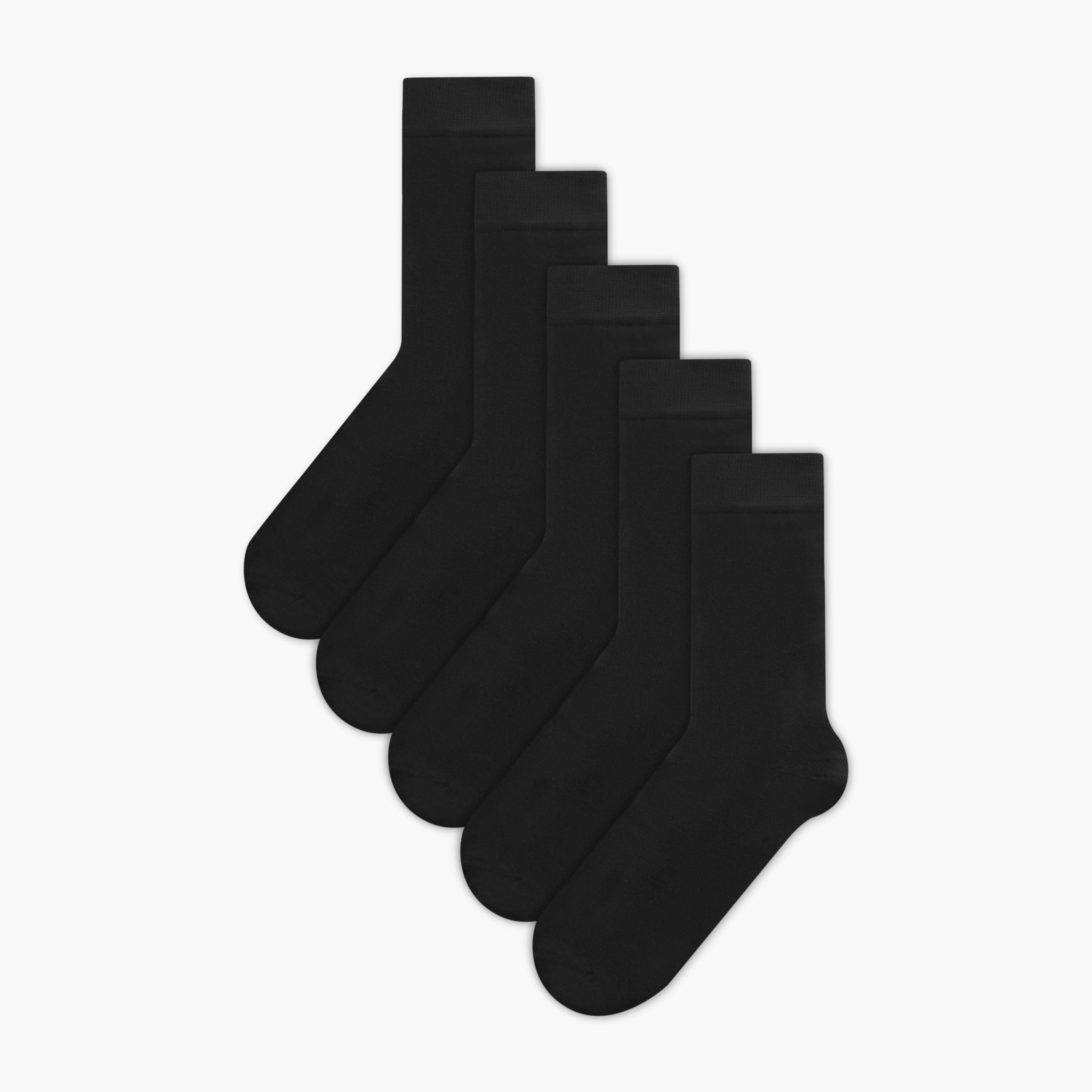 Duchini Solid Crew Length Socks - Set of 5-men-socks-image-1