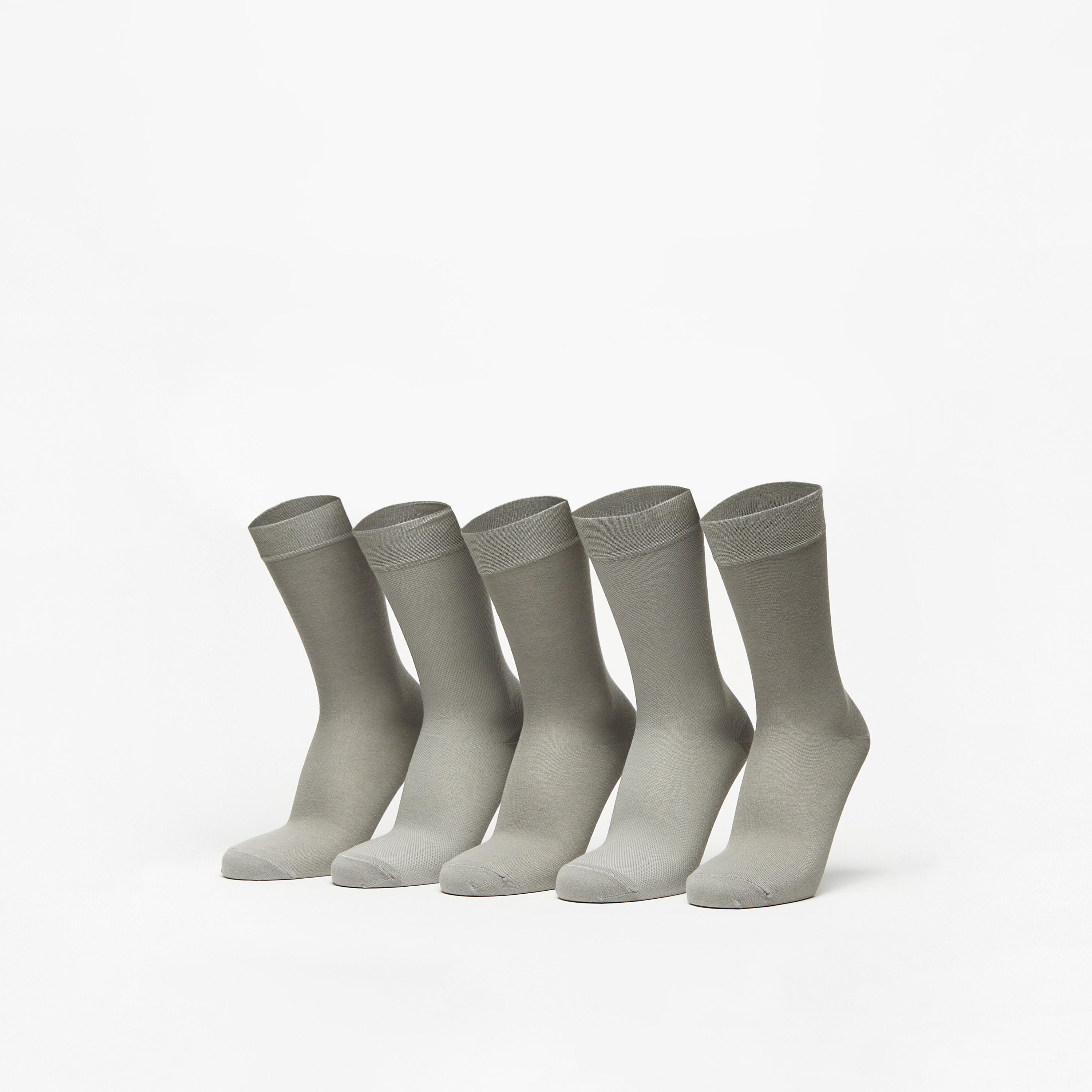 Duchini Solid Crew Length Socks - Set of 5-men-socks-image-1