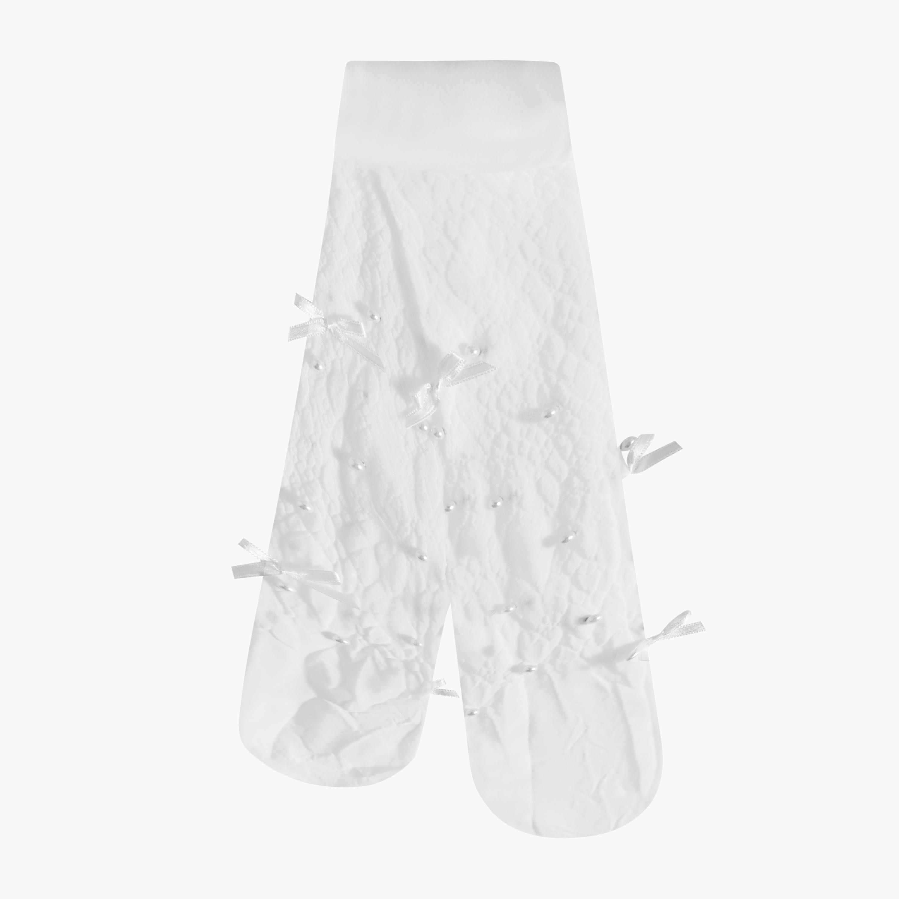 Celeste Girls Tights Pearl Embellished Design-girls-accessories-socks-image-1