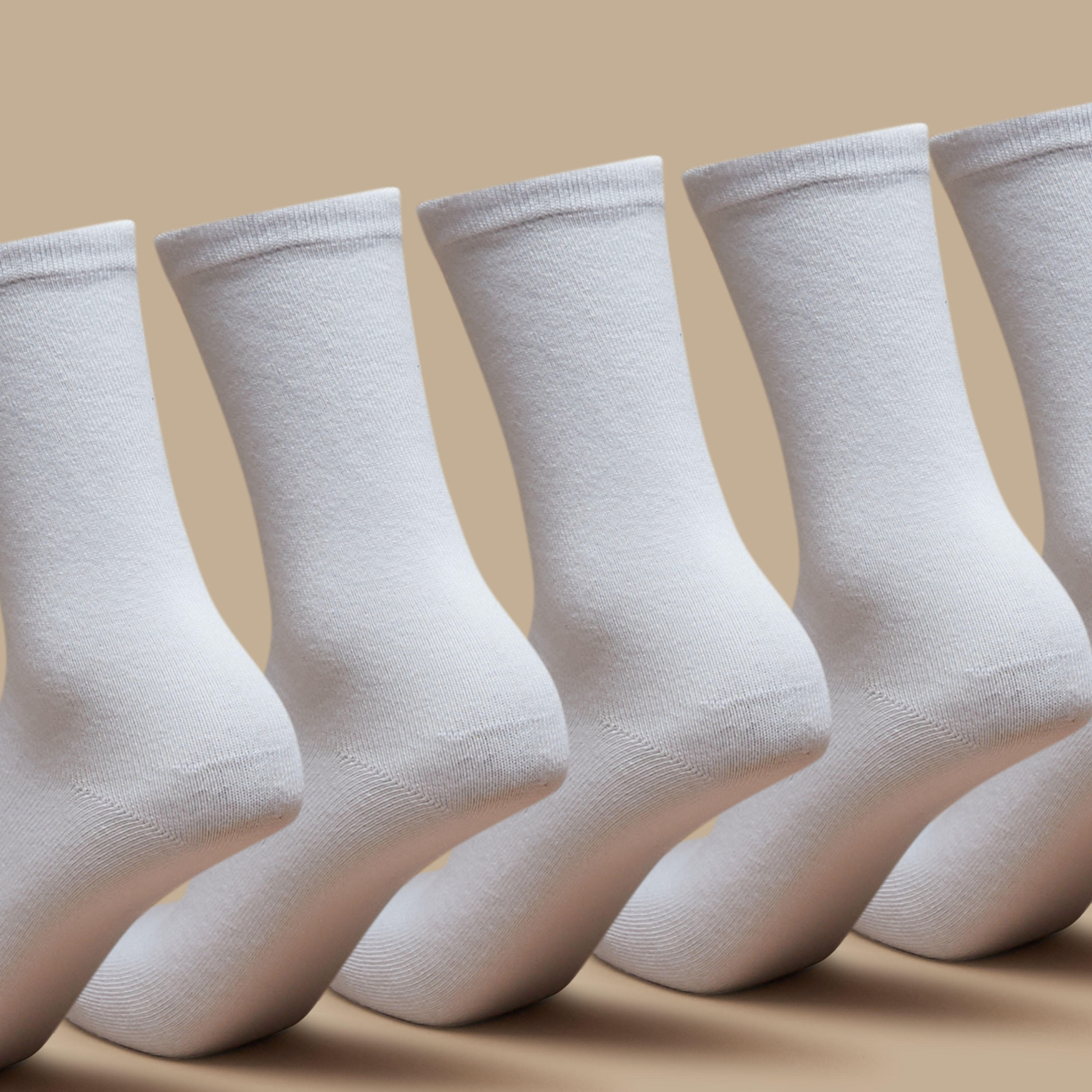 Solid Crew Length Socks - Set of 5-girls-accessories-socks-image-2