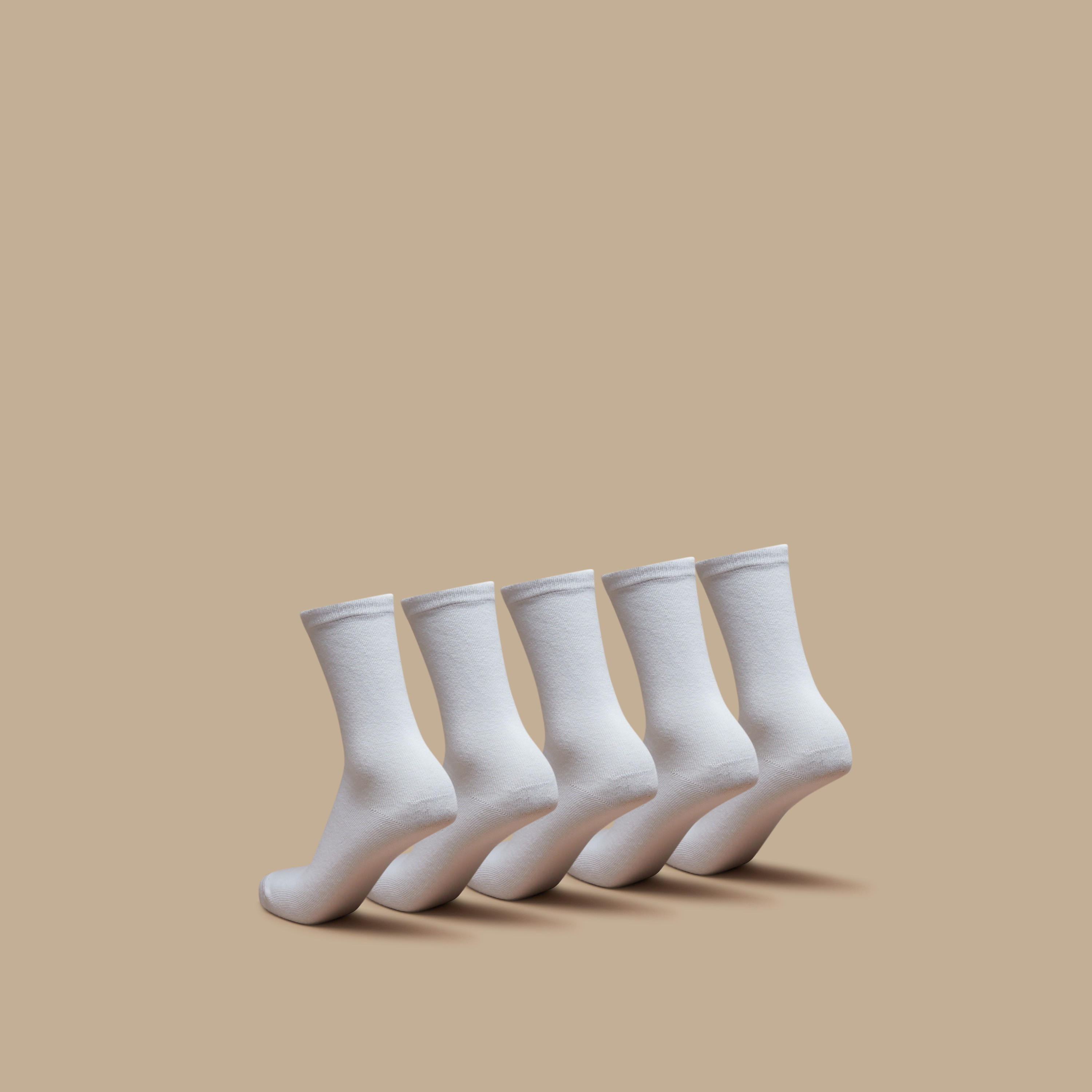 Solid Crew Length Socks - Set of 5-girls-accessories-socks-image-3
