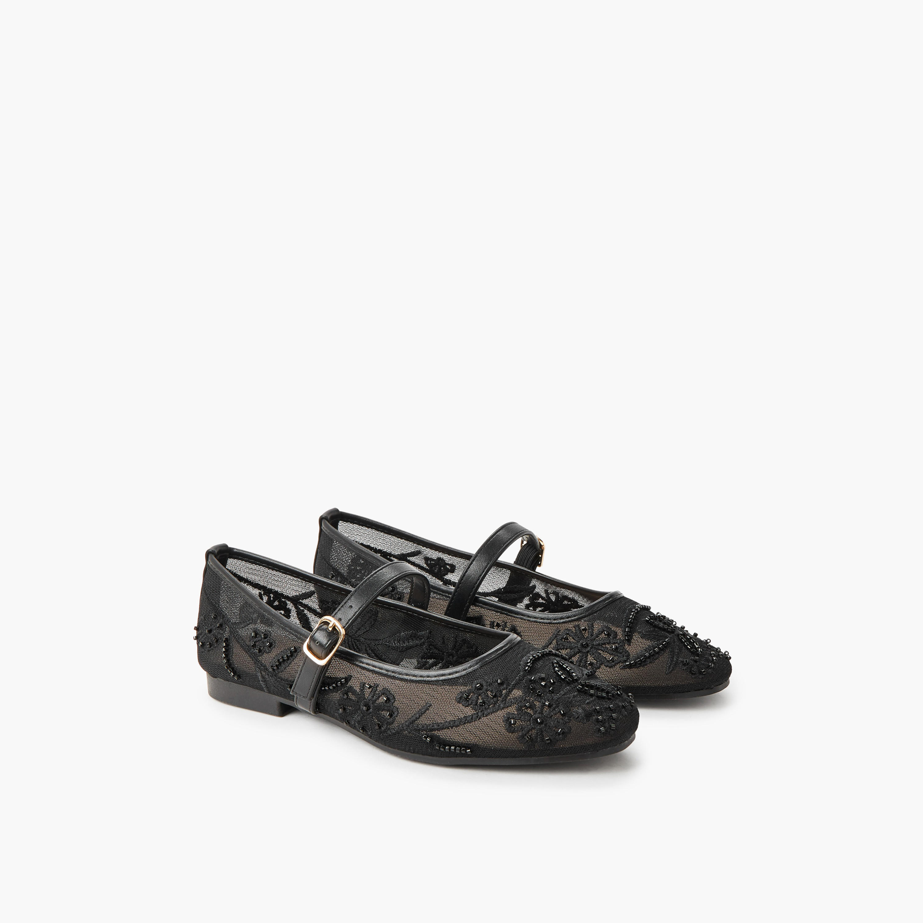 Flora Bella Women Embroidered and Embellished Mary Jane Shoes-women-shoes-ballerinas-image-1